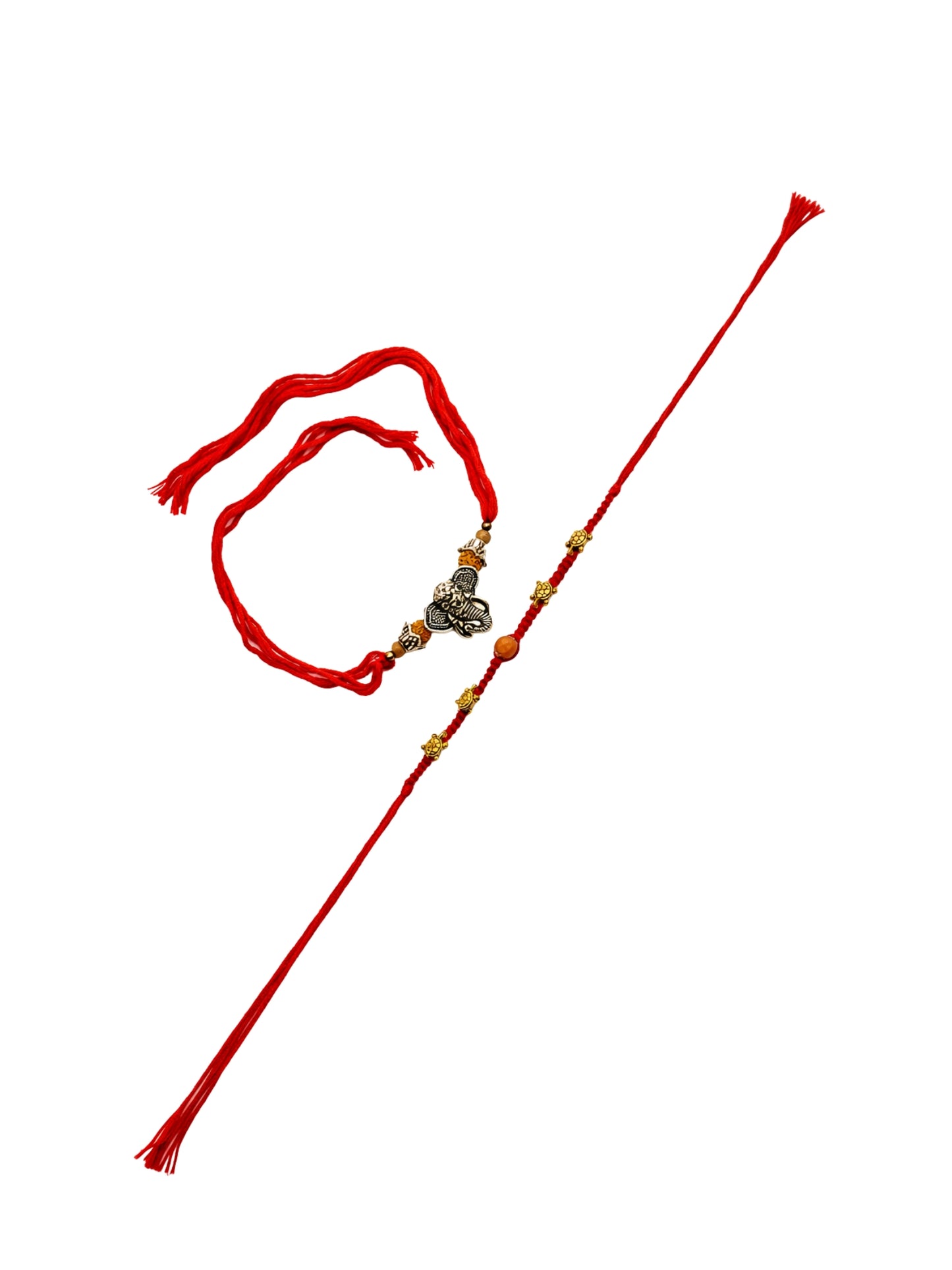 (Set of 2) Ganesha Turtle Rakhi Bracelet Bhai Bhaiya Bro
