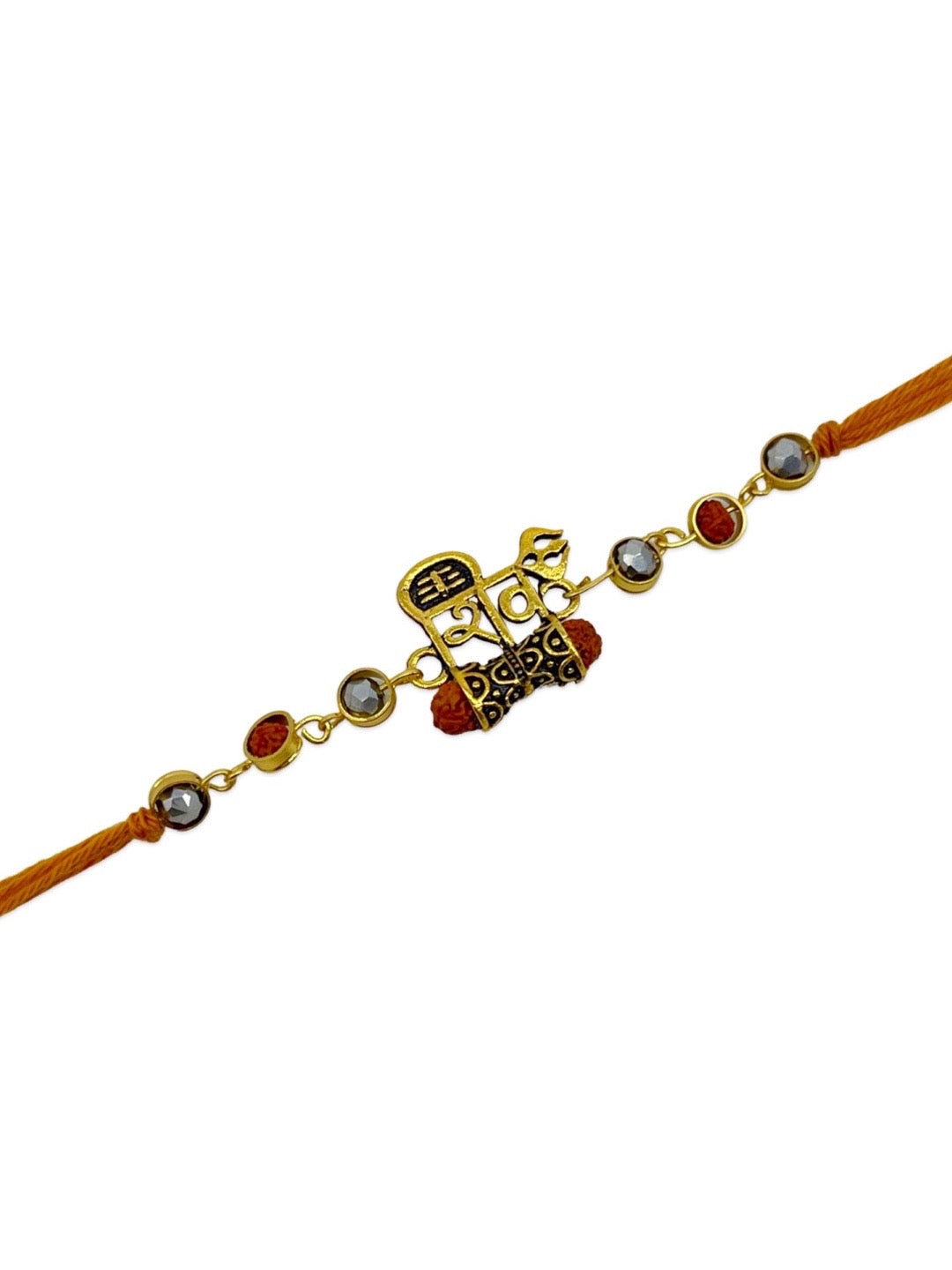 Shiva Name Pendant With Damru & Rudraksha Rakhi Bracelet for Raksha Bandhan