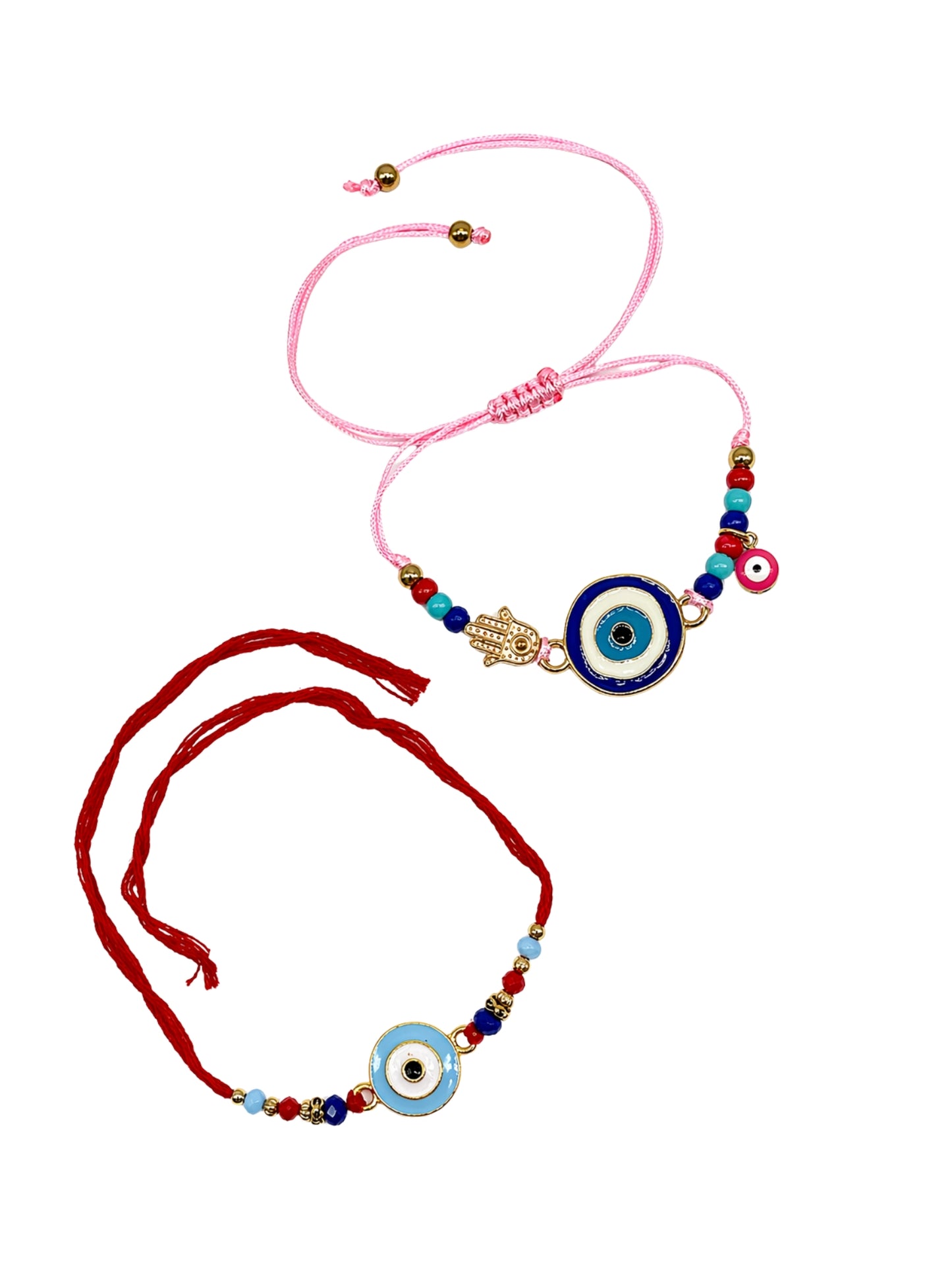 (Set of 2) Evil Eye Hamsa Bracelet Rakhi Bro
