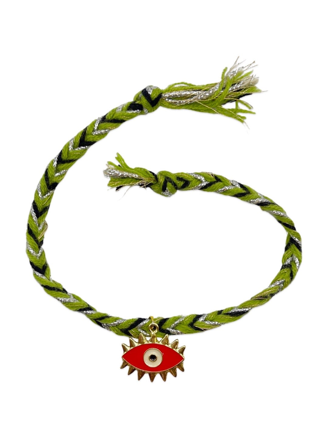Gold Plated Red Evil Eye Rakhi Bracelet for Raksha Bandhan