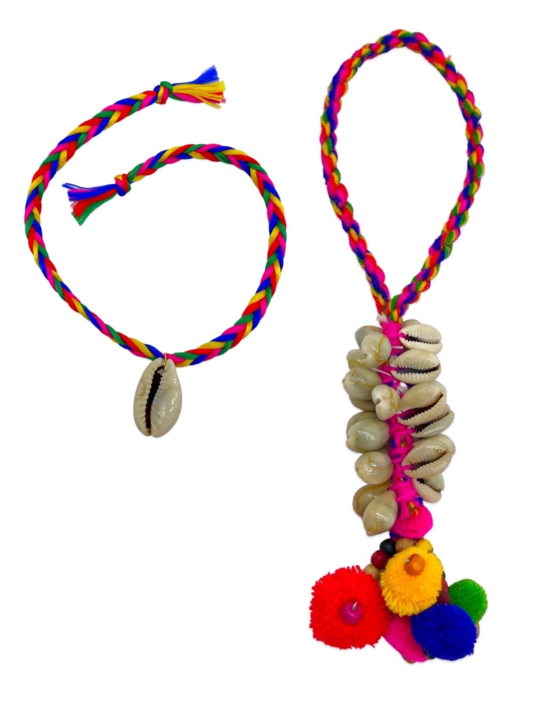 (COMBO OF 2) Sea-shell Lumba Colorful Thread Rakhi for Raksha Bandhan