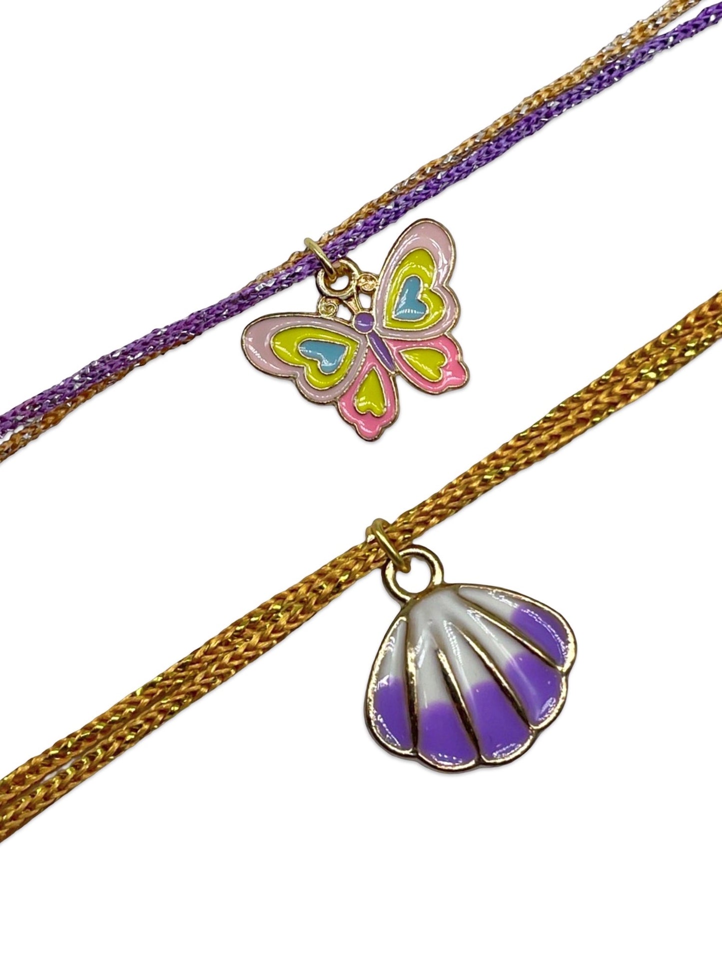 (Set of 2) Butterfly/Sea Shell Charms Rakhi Lumba