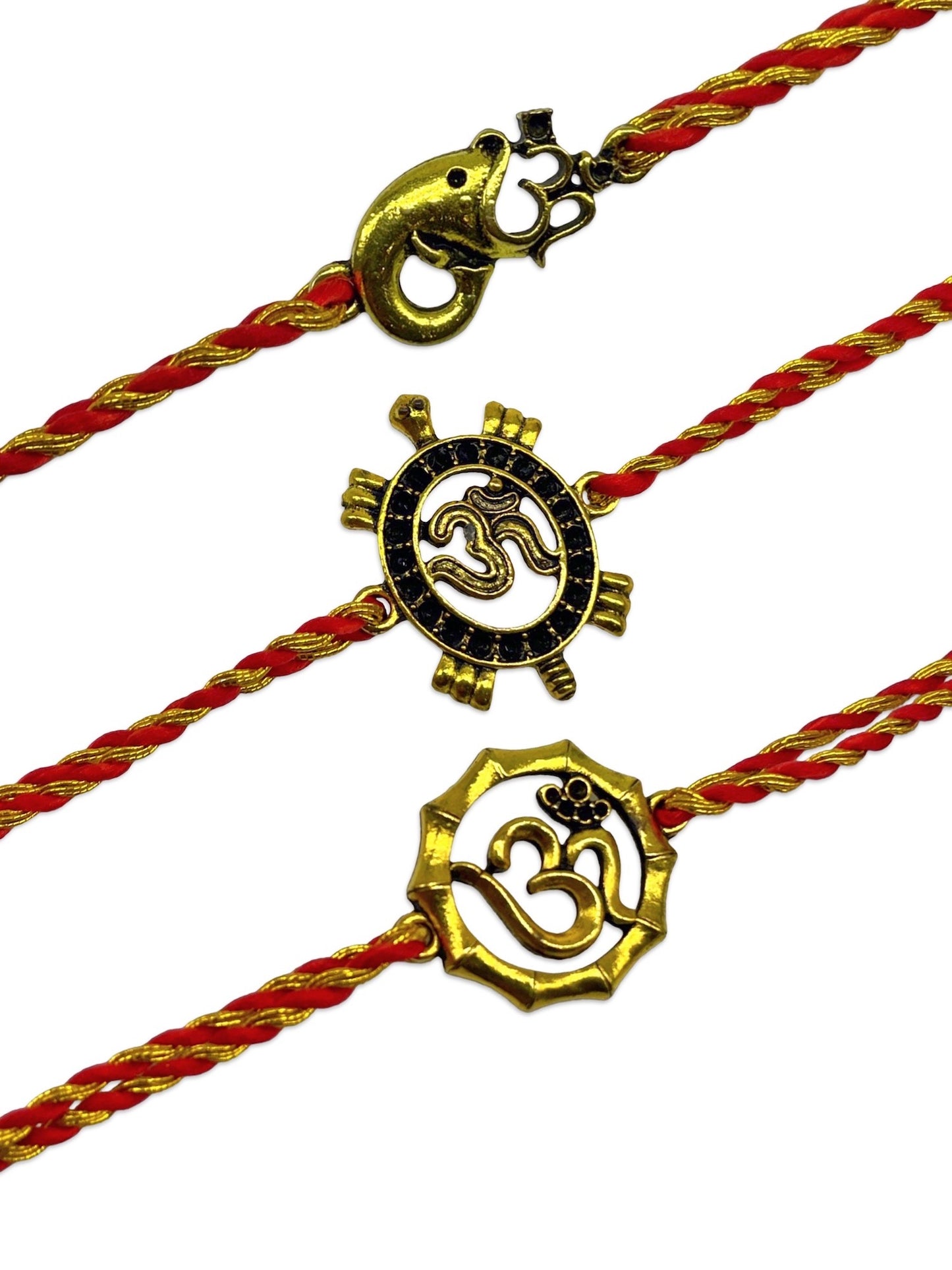 (Set of 3) Om/Tortoise/Ganesha Rakhi Lumba