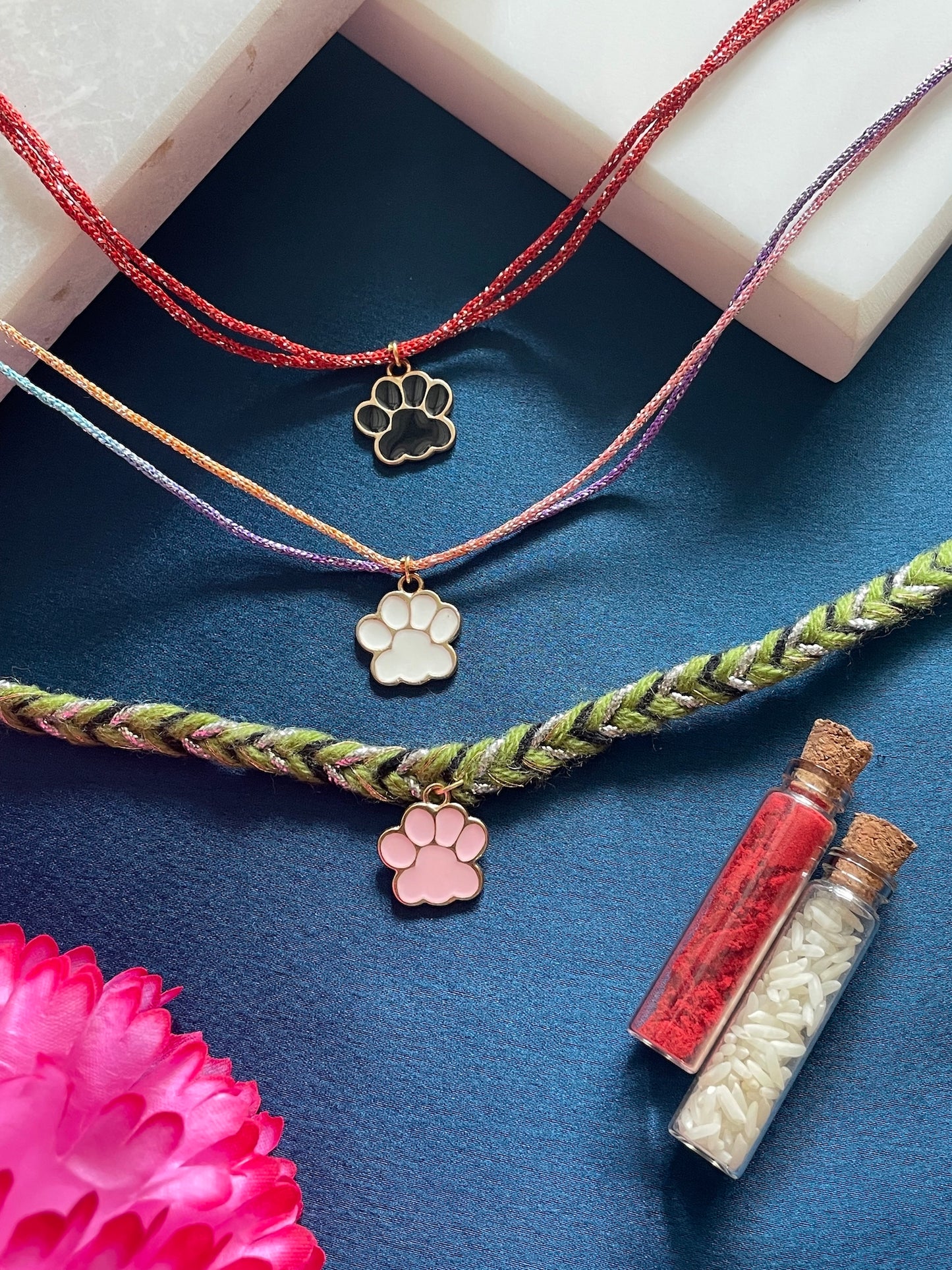 (Set of 3) Animal Paw Charms Rakhi Lumba