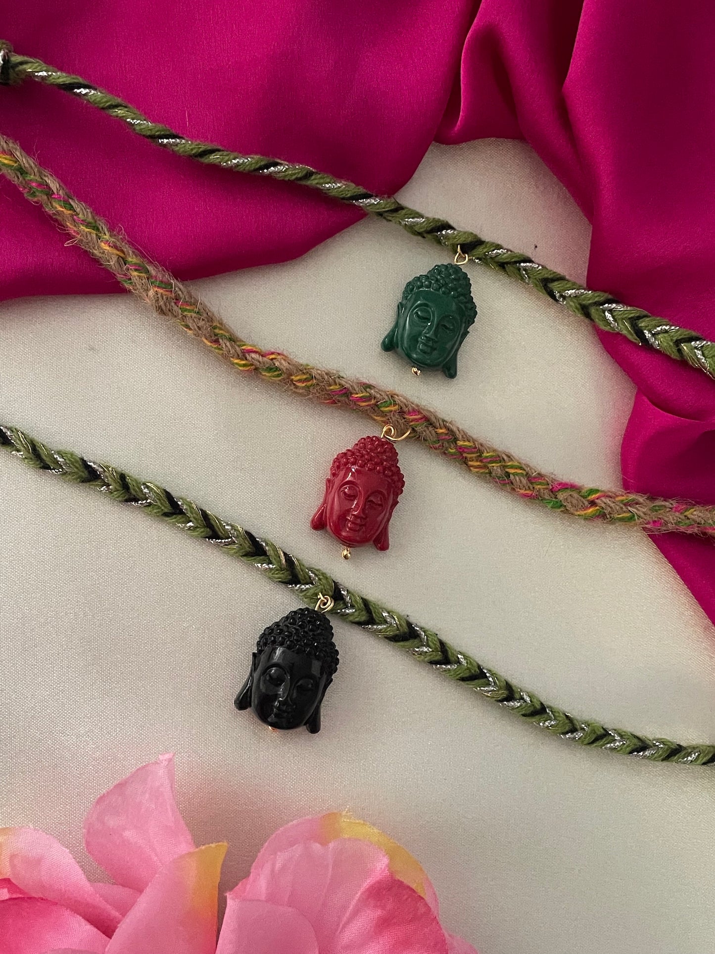 (Set of 3) Mini Buddha Charms Rakhi Lumba
