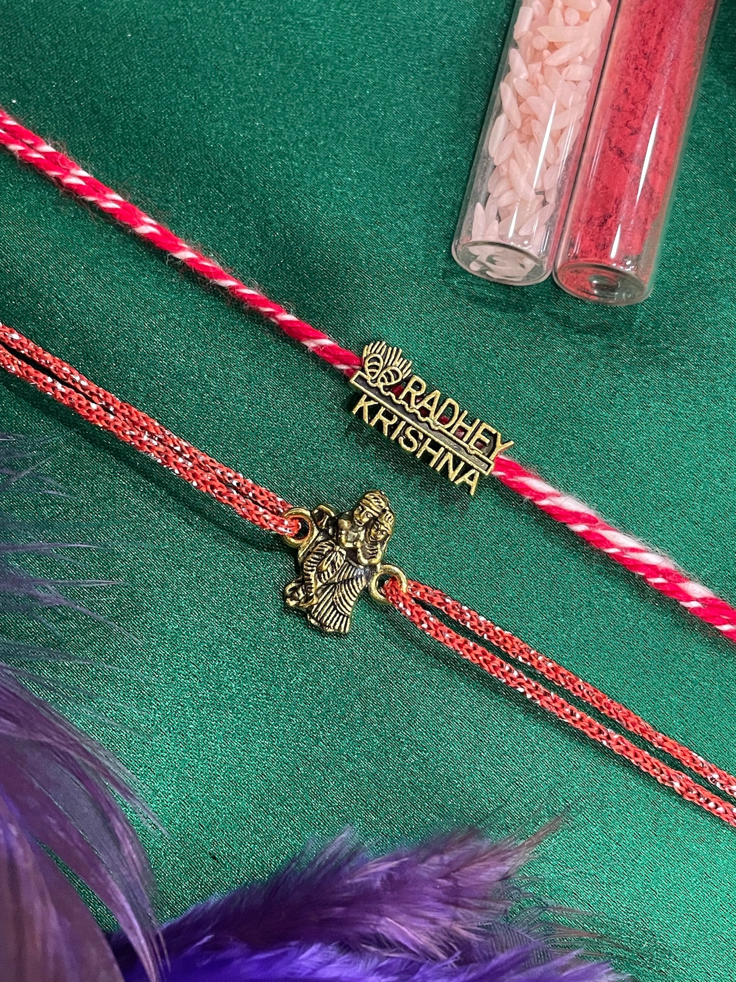 (Set of 2) Lord Rha Krishna Rakhi Lumba