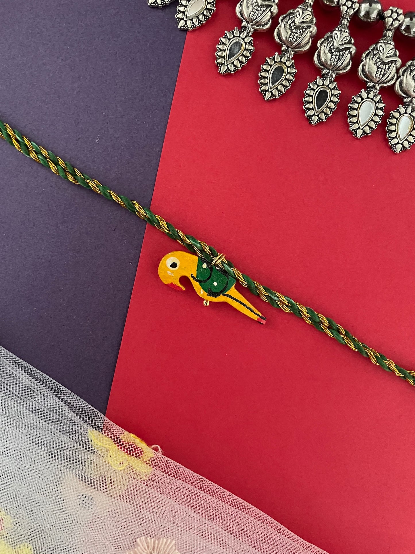 Wooden Parrot Bird Kids Rakhi Lumba