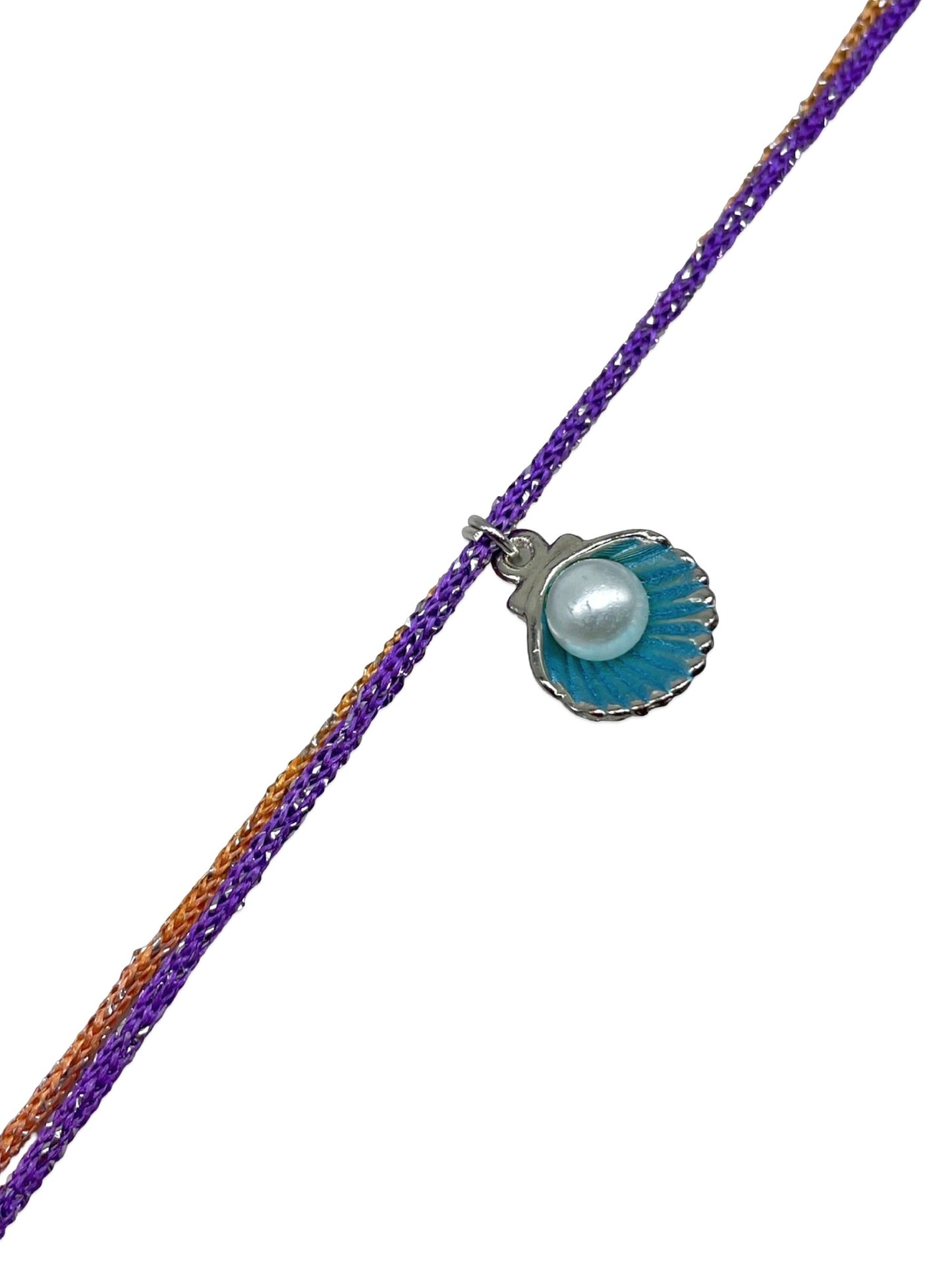 Sky Blue Shell With Pearl Charm Rakhi Lumba