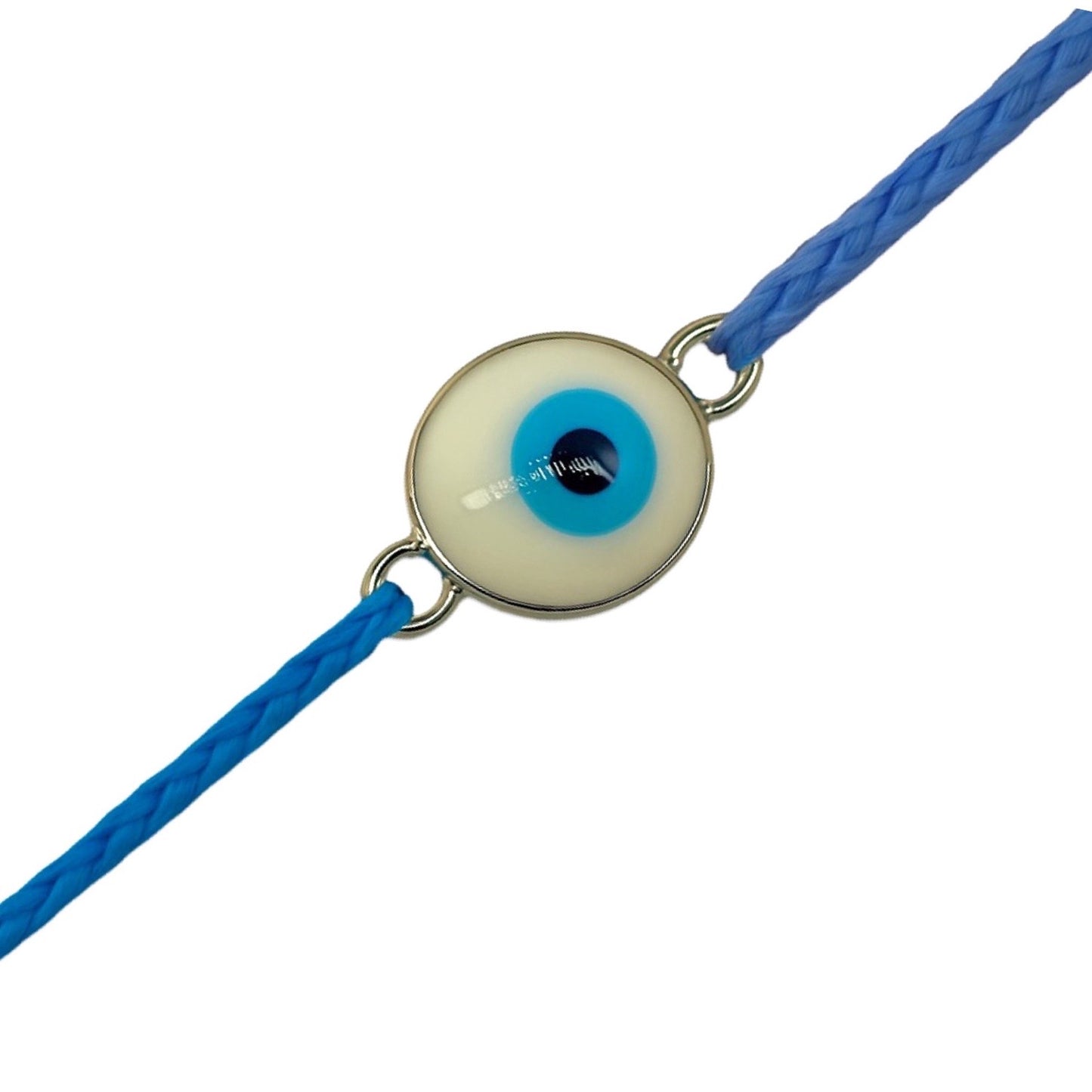 White Evil Eye Charm Rakhi Lumba