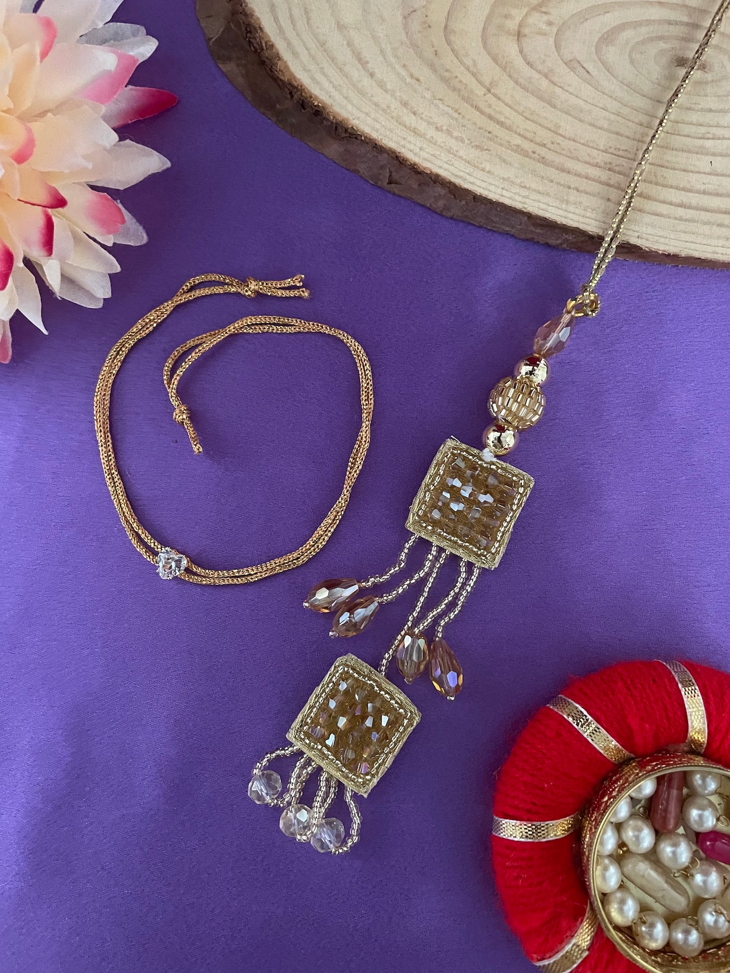 (Set of 2) AD Heart /Tassel Lumba Rakhi