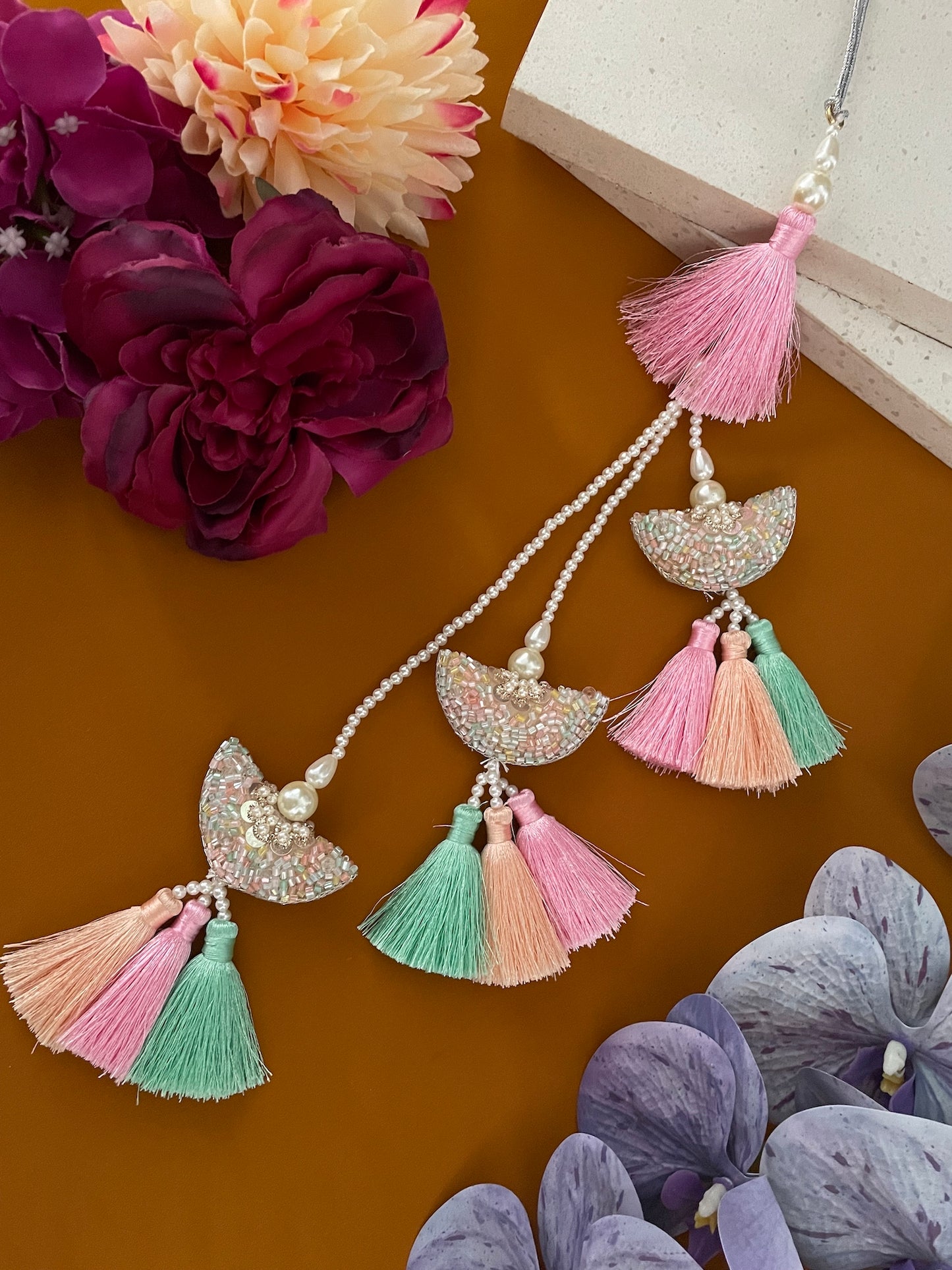 Tassel/Pearl 3 Layer Latkan Lumba Rakhi