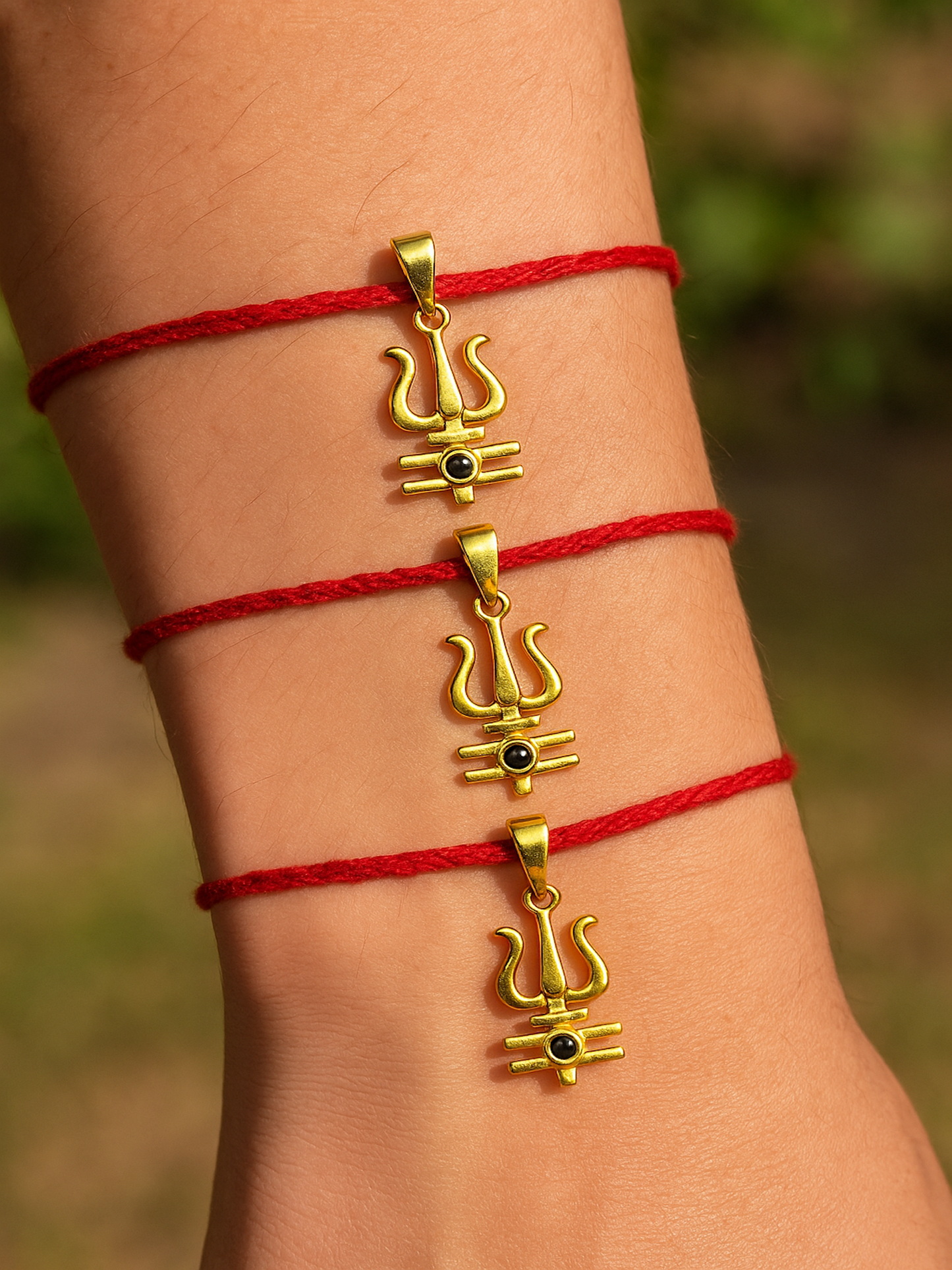 (Set of 3) Trishul Charm Rakhi Lumba