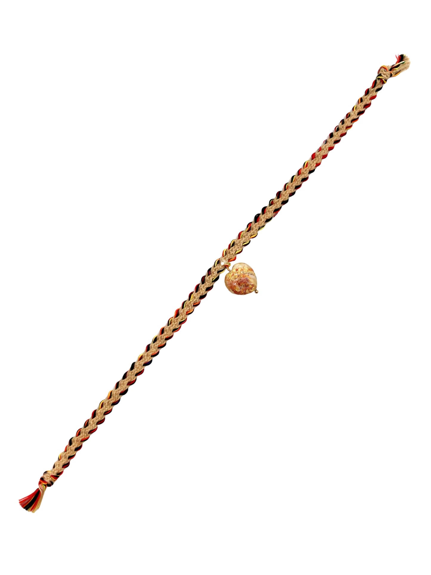Carnelian Stone Heart Rakhi Bracelet For Bhai Bhaiya Bro