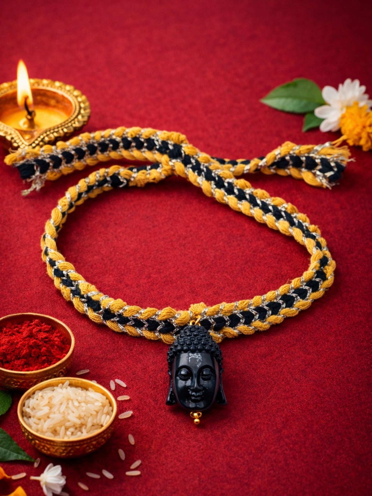 Black Buddha Rakhi Bracelet For Bhai Bhaiya Bro