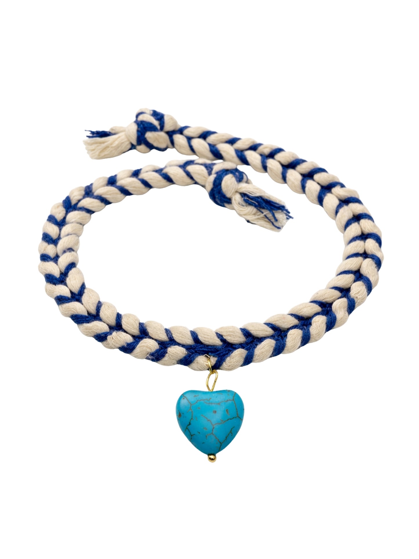 (Set of 2) Turquoise Heart Pink Bead Rakhi Bracelet for Bhai Bro