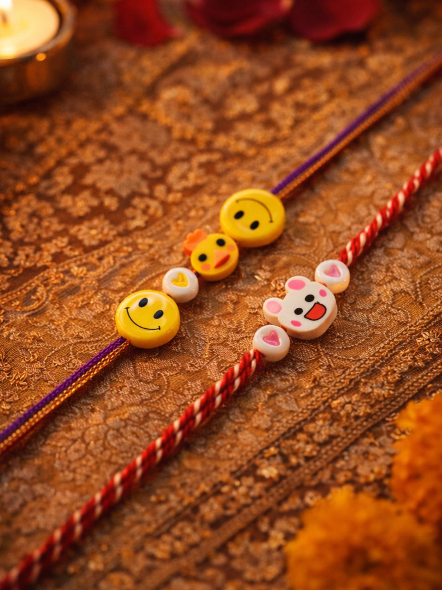 (Set of 2) Smiley Kids Cartoon Rakhi Bracelet Bro Gift
