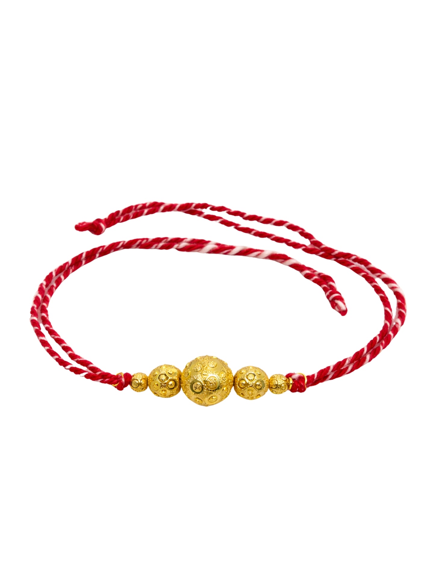 (Set of 3) Gold Bead Rakhi Bracelet Bhai Bro Gift