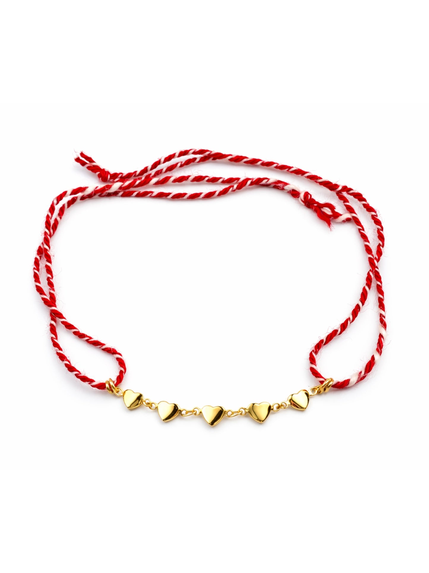 (Set of 2) Gold Heart Wooden Beads Rakhi Bracelet For Bhai Bro