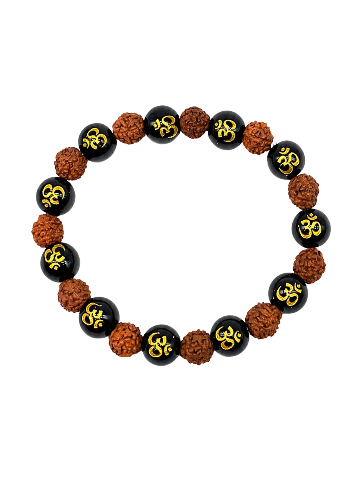 Om Rudraksha Beaded Bracelet Rakhi For Bhai Bhaiya Bro