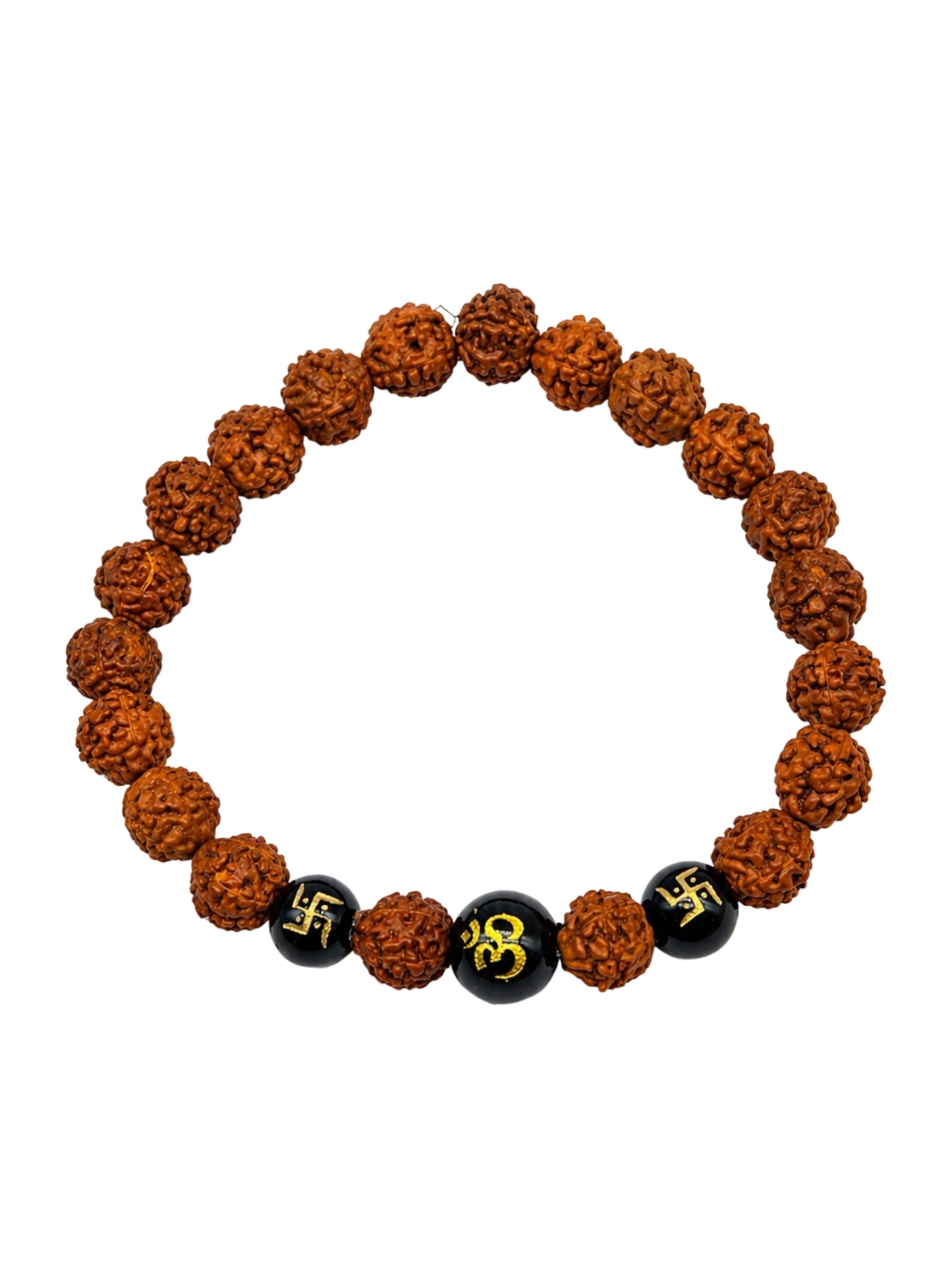 Rudraksha Om Swastik Beaded Bracelet Rakhi Bhai Bro