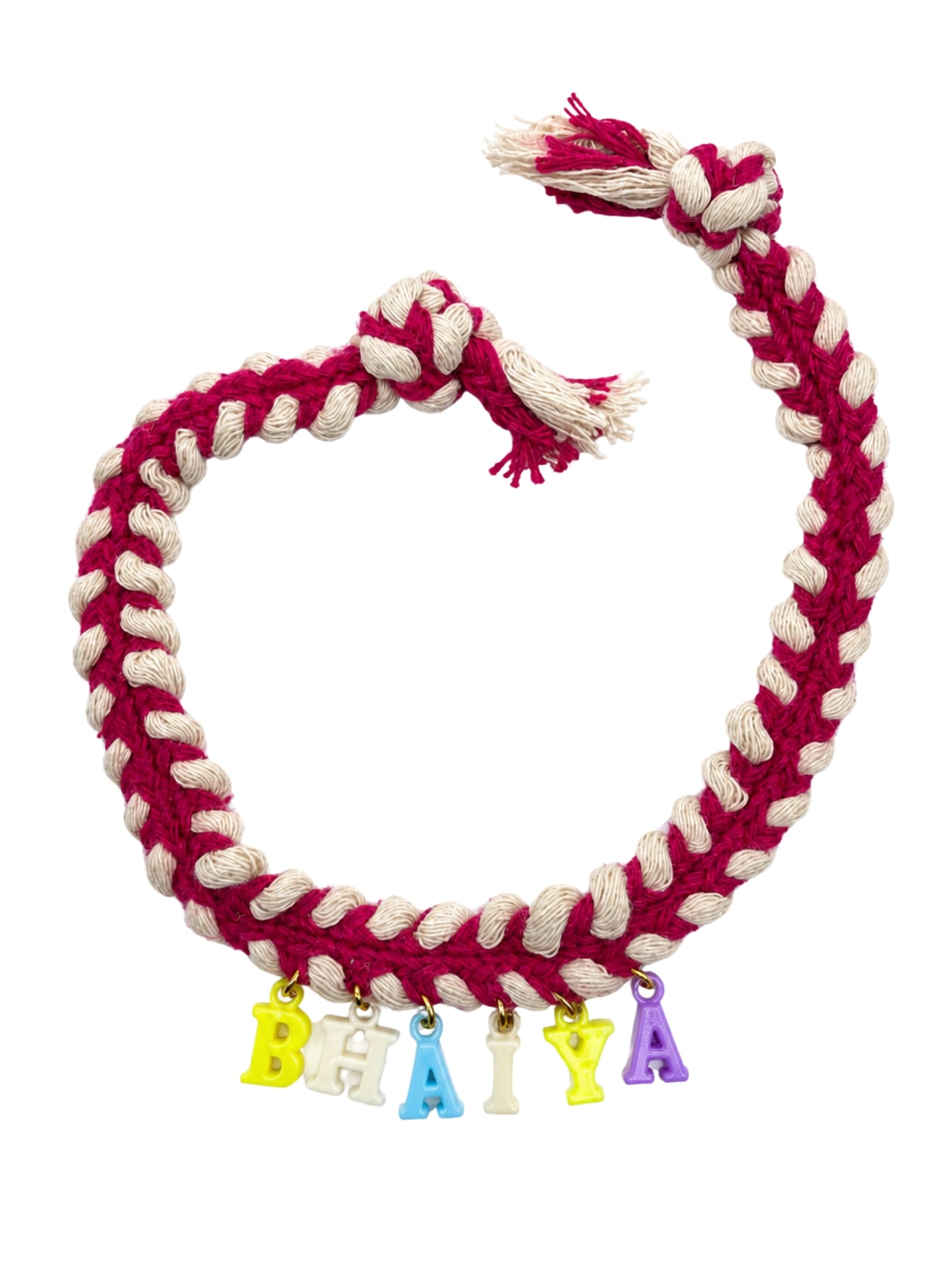 Bhaiya Alphabet Charm Rakhi Bracelet for Bhai Bro