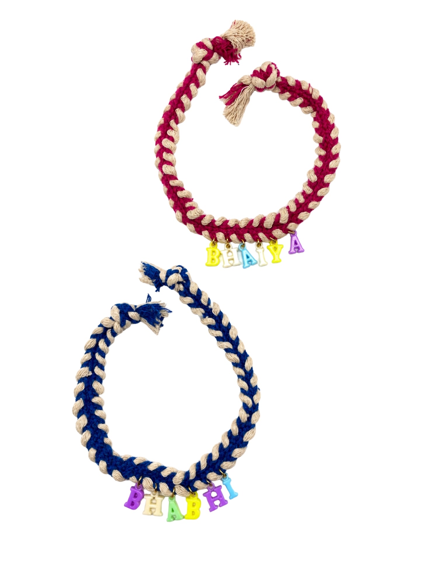 (Set of 2) Bhaiya Bhabhi Hanging Letter Lumba Rakhi