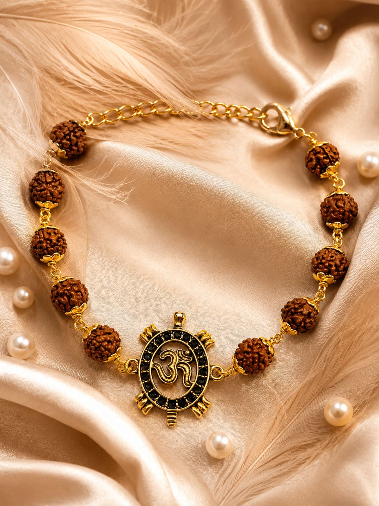 Om Rudraksha Rakhi Bracelet for Brother Rakhi Gift