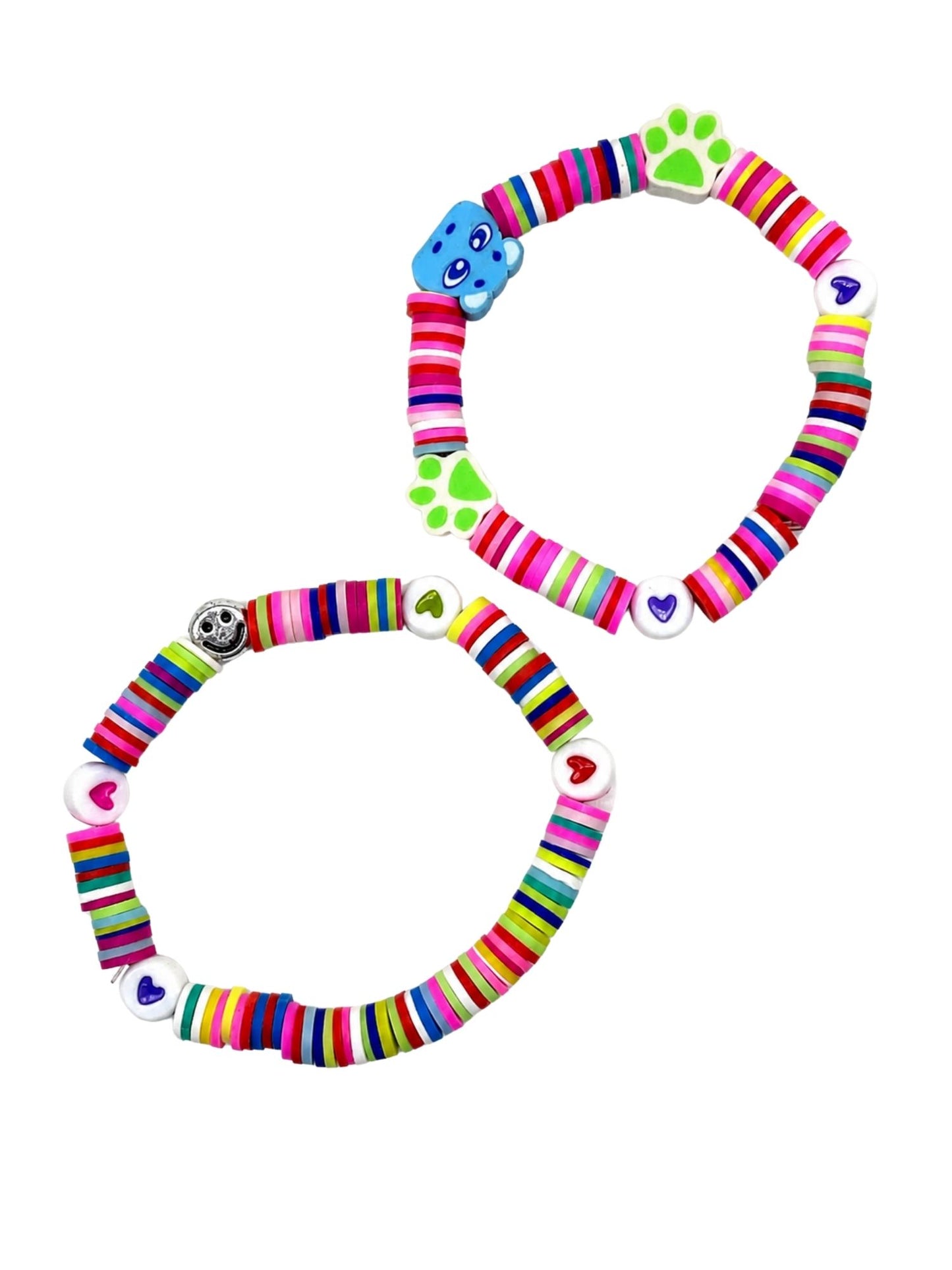 (Set of 2) Kids Teddy Paw Smiley Rakhi Set