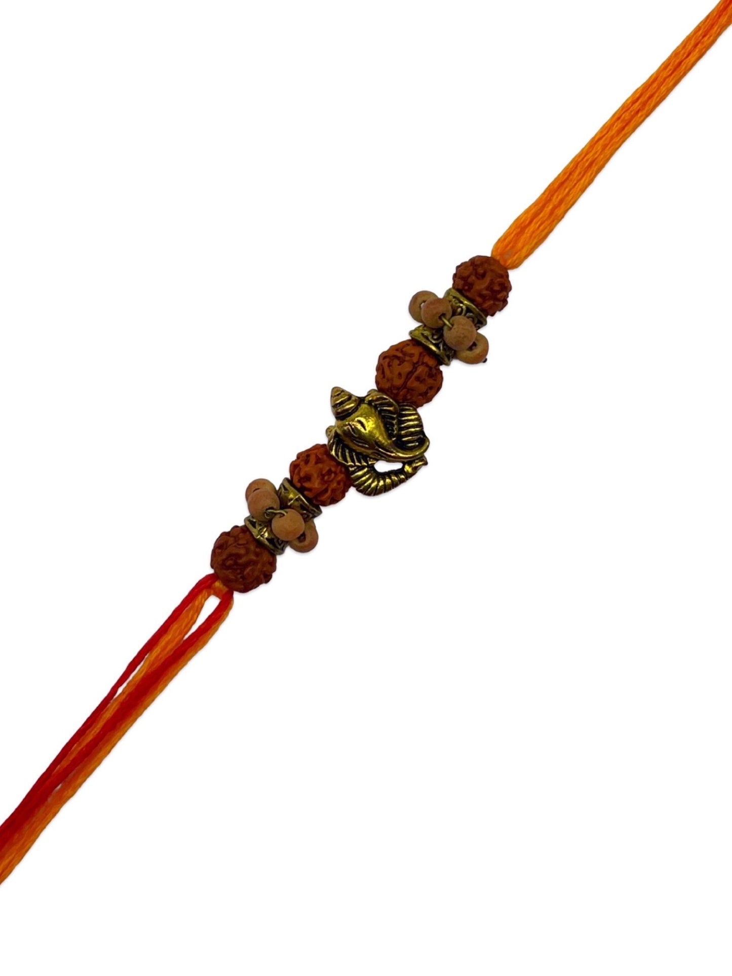 (Set of 2)Ganesha/Mirror Work With Ghungroo Lumba Rakhi