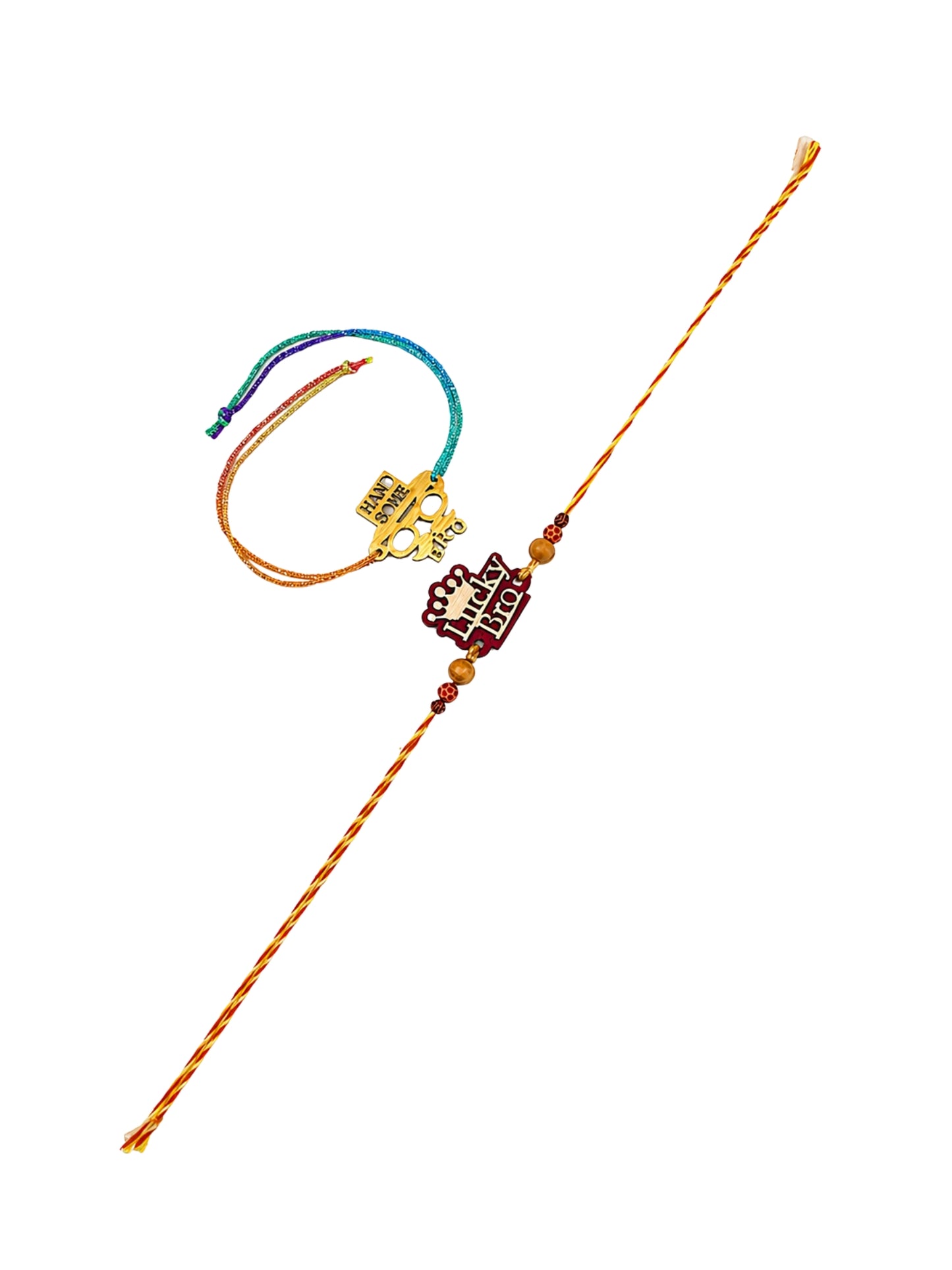 (Set of 2) Handsome Lucky Bracelet Rakhi For Bhai Bro
