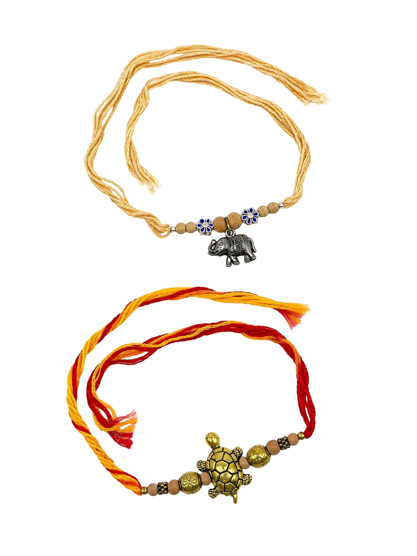 (Set of 2) Turtle Elephant Rakhi Bracelet For Bhai Bro
