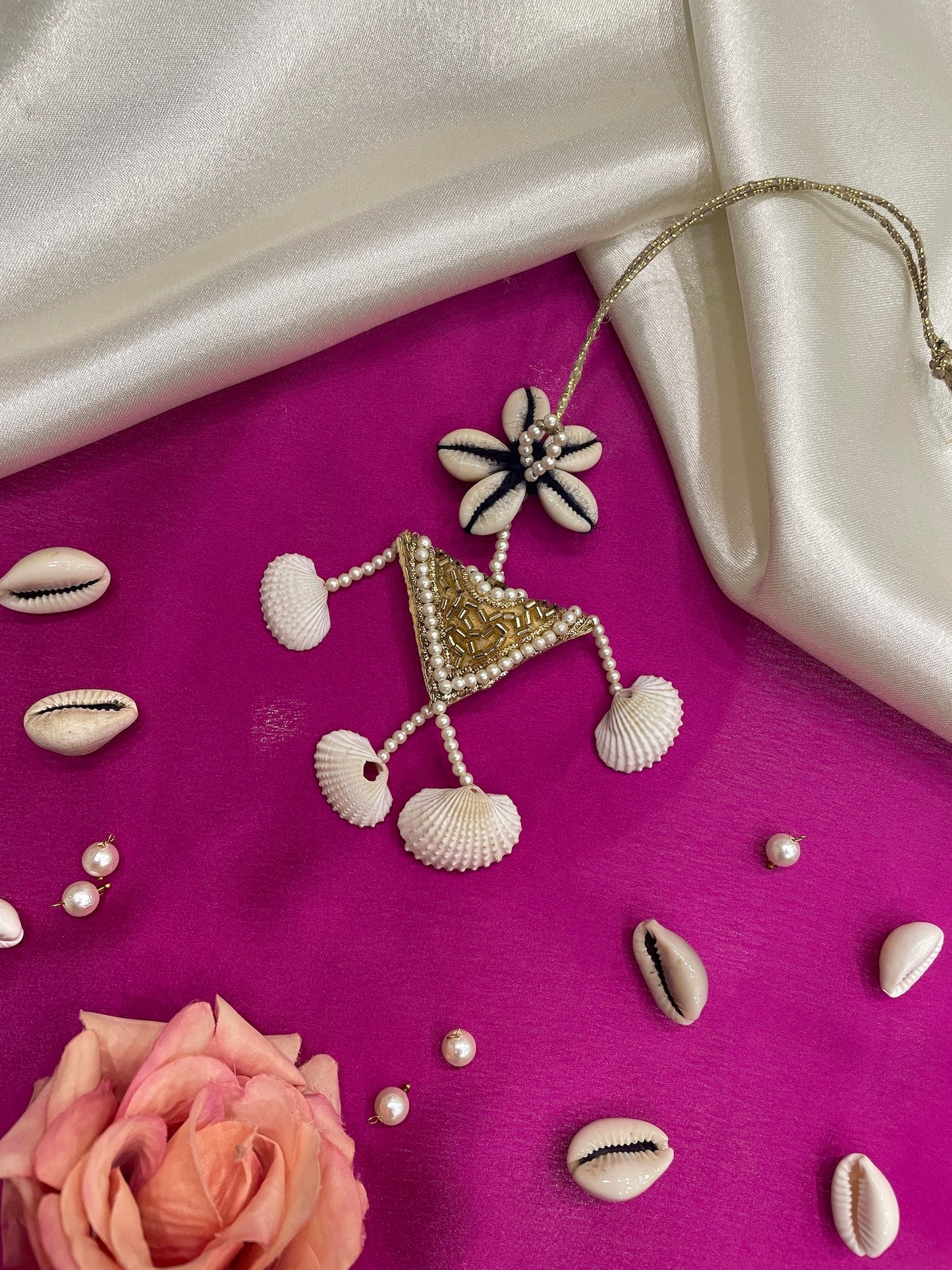 Pearl & Sea Shell Layer Lumba Rakhi