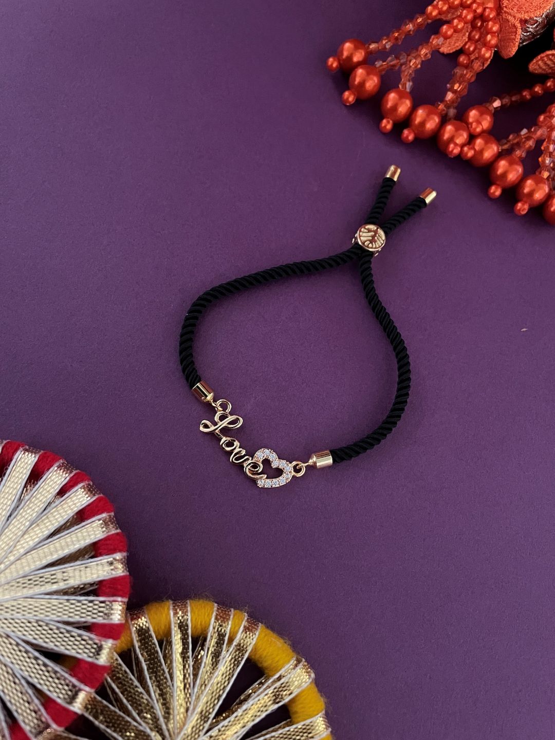 AD LOVE Heart Pendant Lumba Rakhi