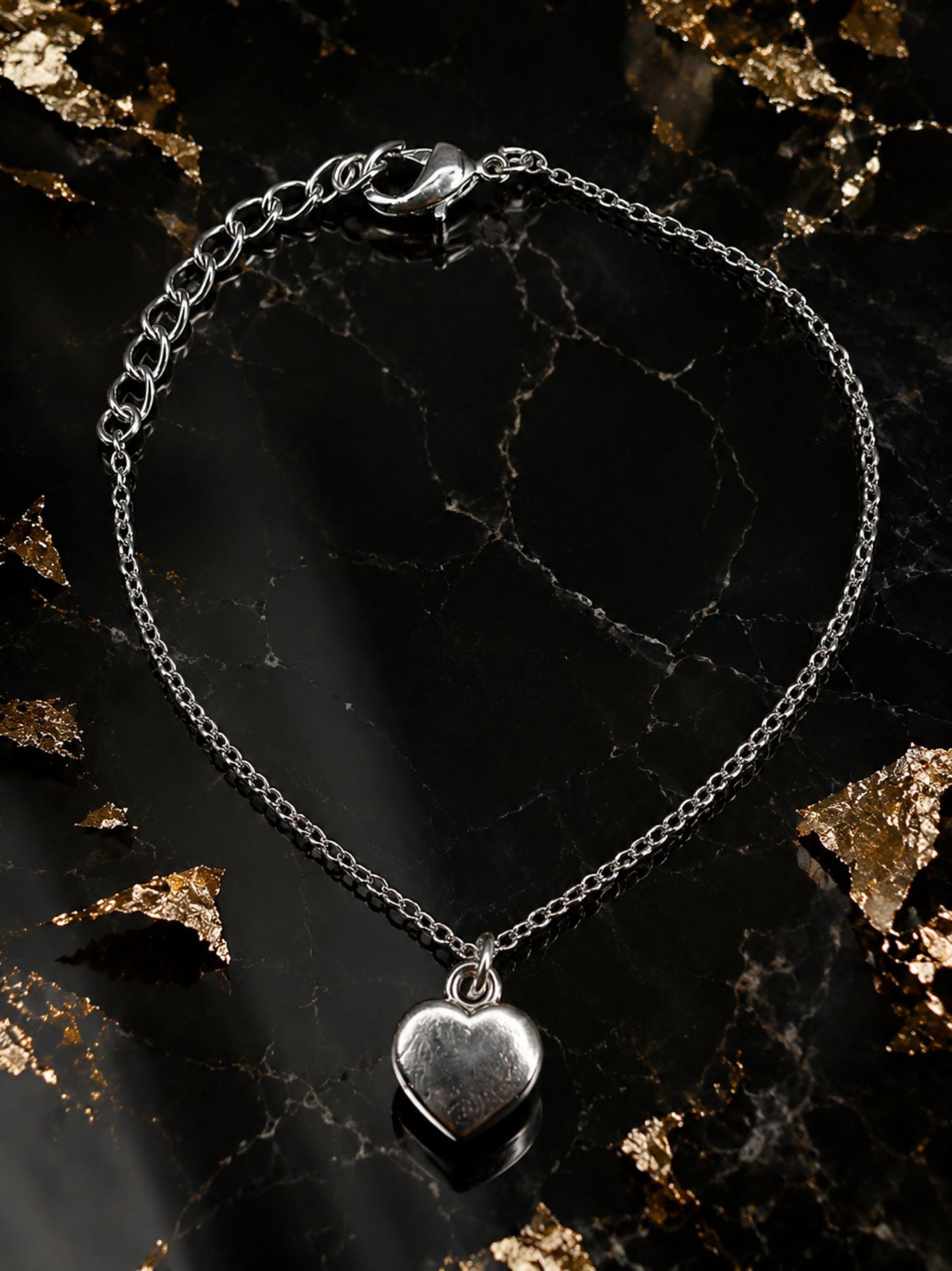 Silver Heart Lumba Rakhi Bracelet for Bhabhi