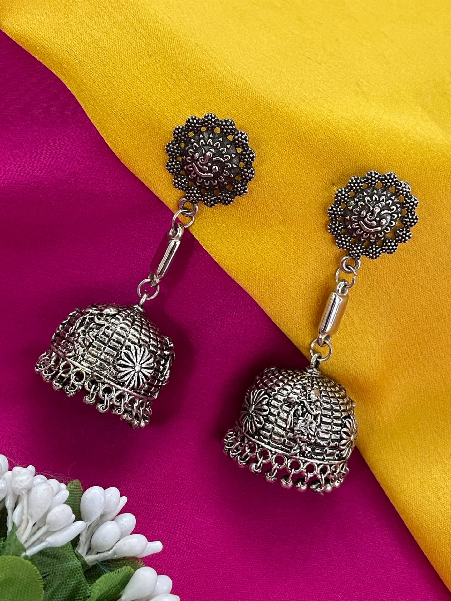 Jhumka Earring Flower & Ghungroo Design