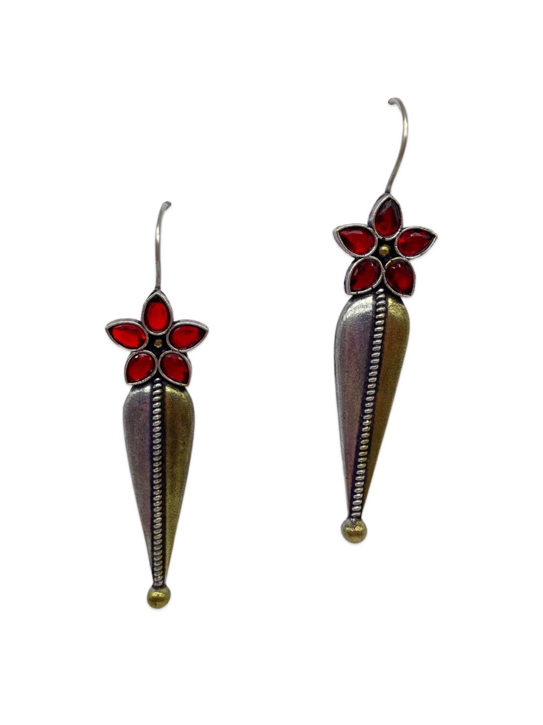 Dangler Floral Silver Earrings