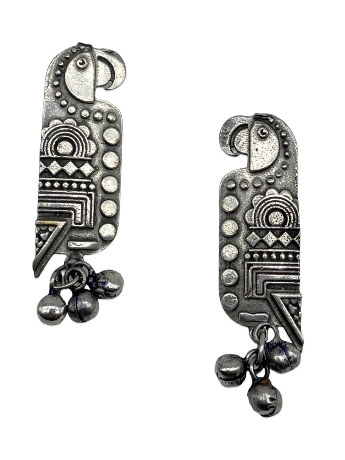 Stud Earring Parrot With Ghungroo Design