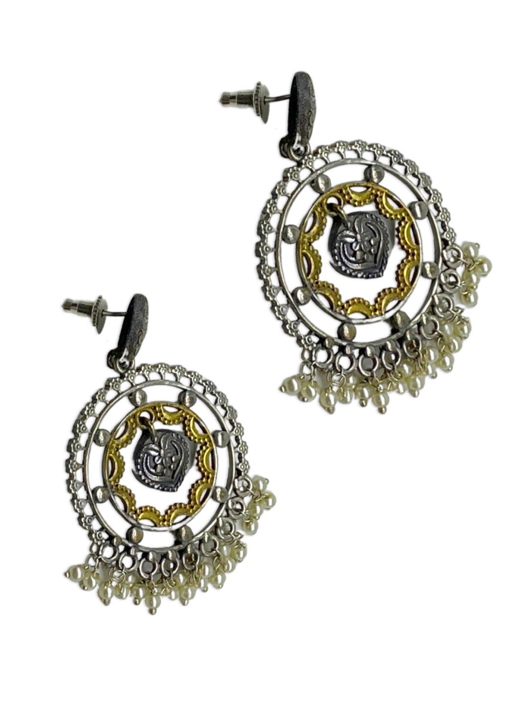 Earrings Round Shape With Pearls Designs