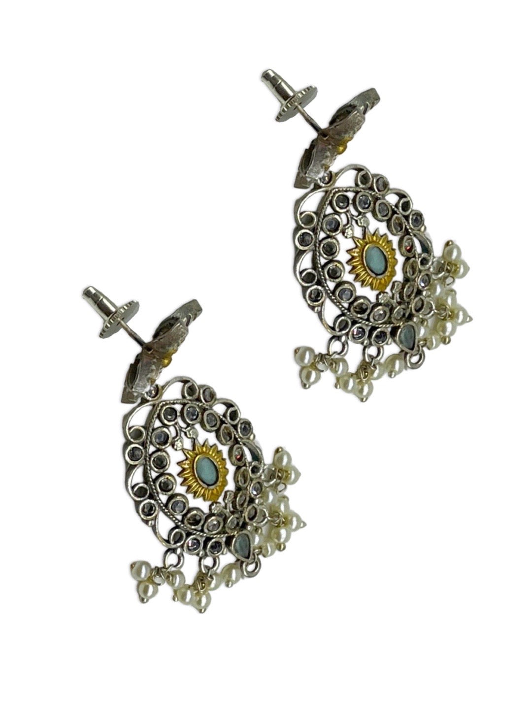 Dangler Earring Floral With Pearl Design