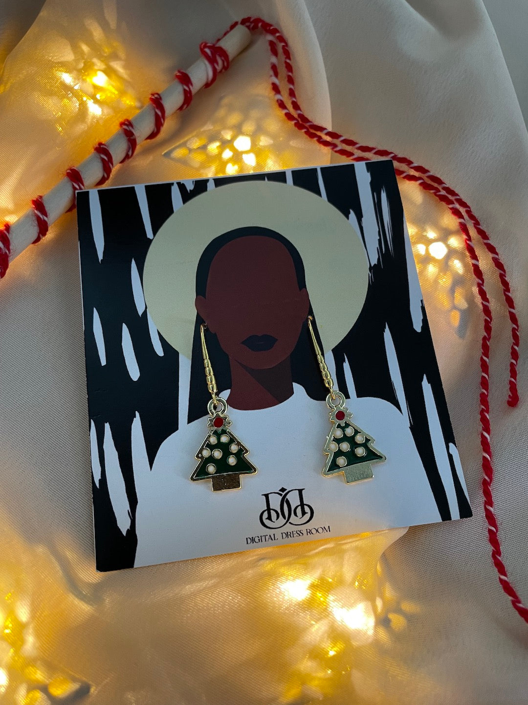 Sparkling X Mas Tree Charm Earrings