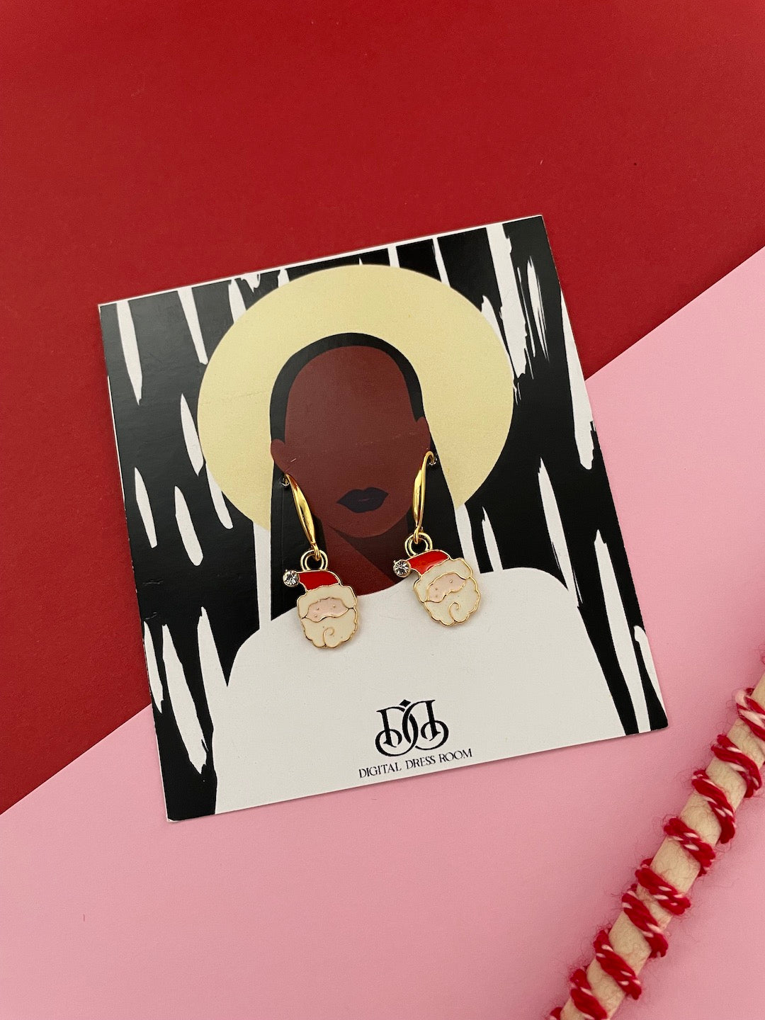 Santa Claus Face Big Charm Earrings