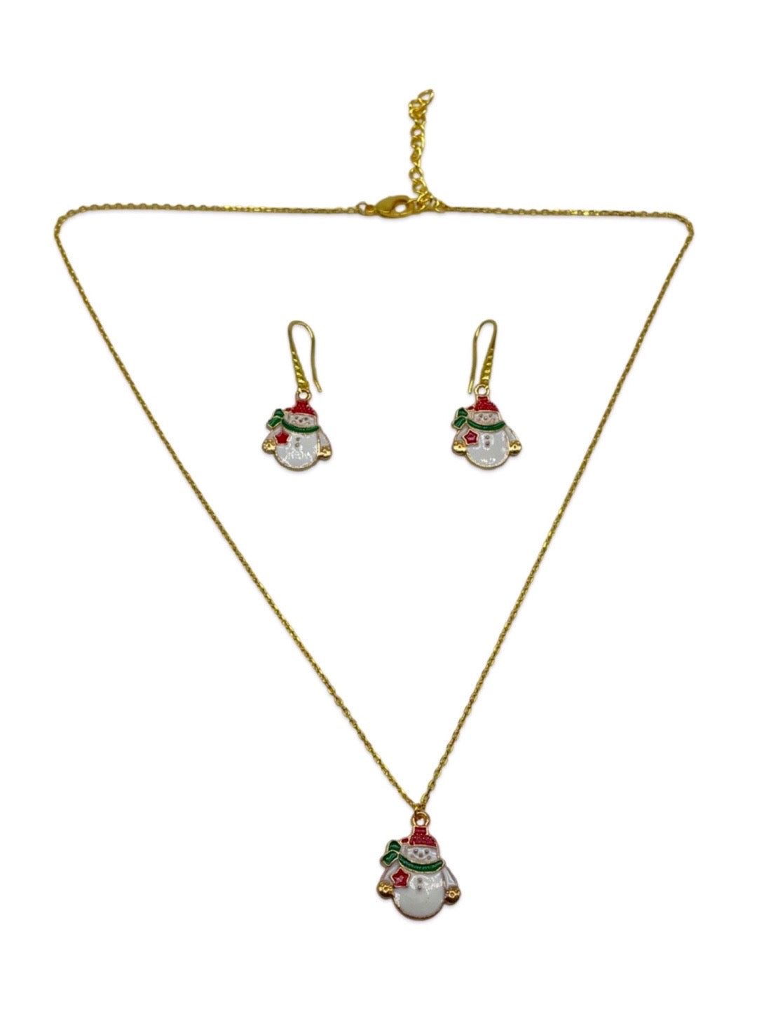 Christmas Snowman Charm Necklace & Earring sets