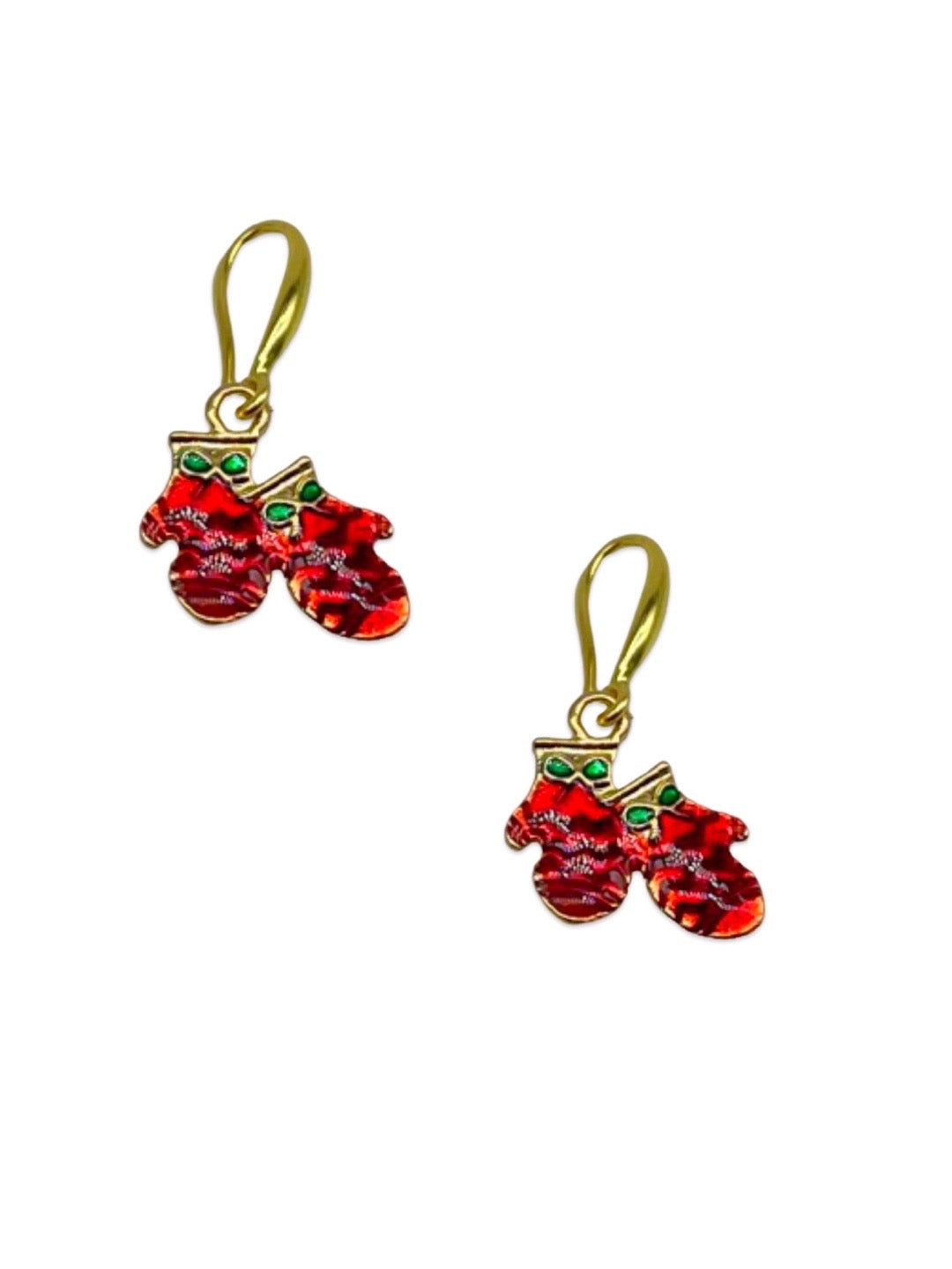 Christmas Santa Claus Gloves Charm Necklace Set