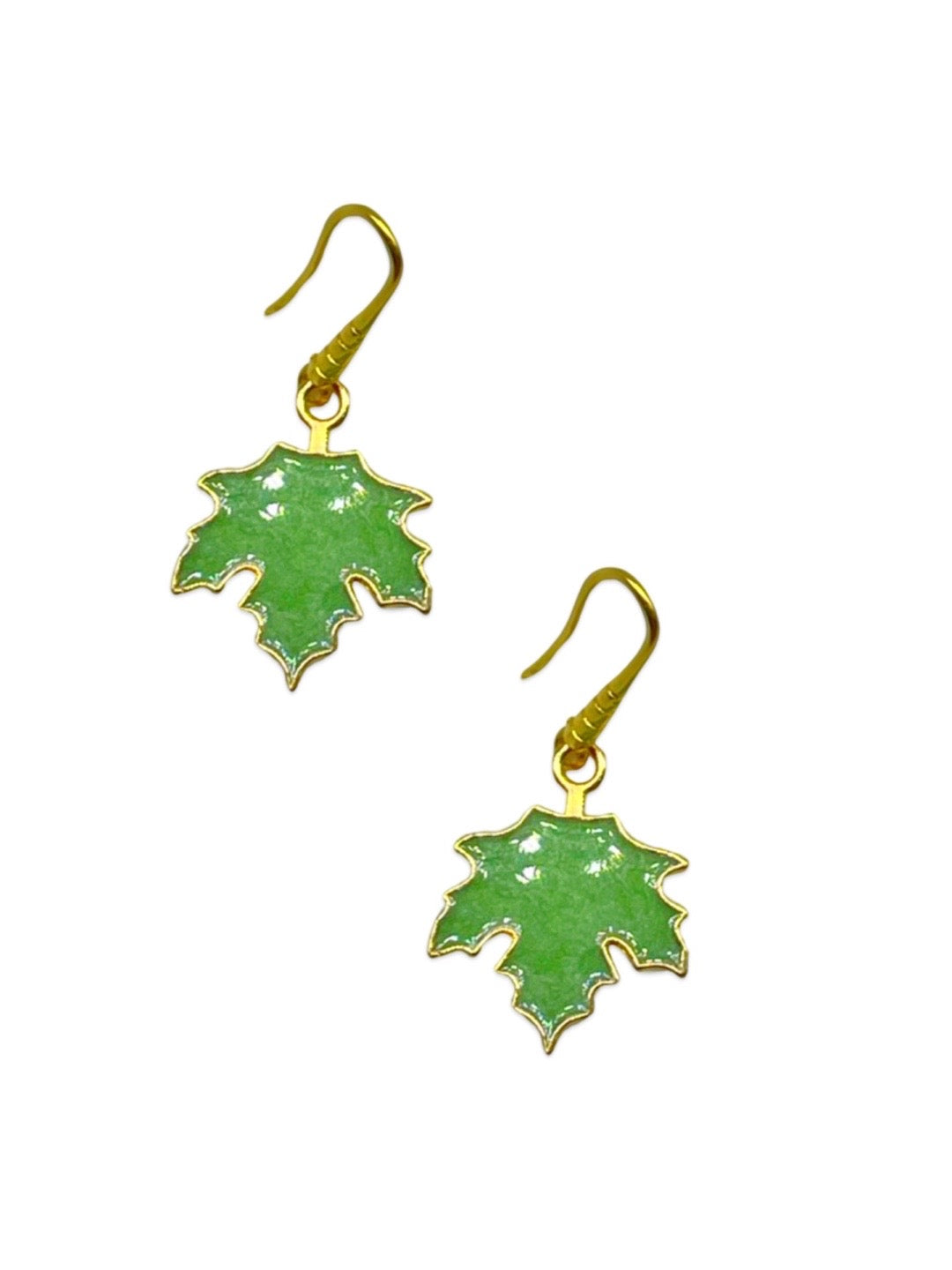 Maple Leaf Charm Necklace Set with Earrings