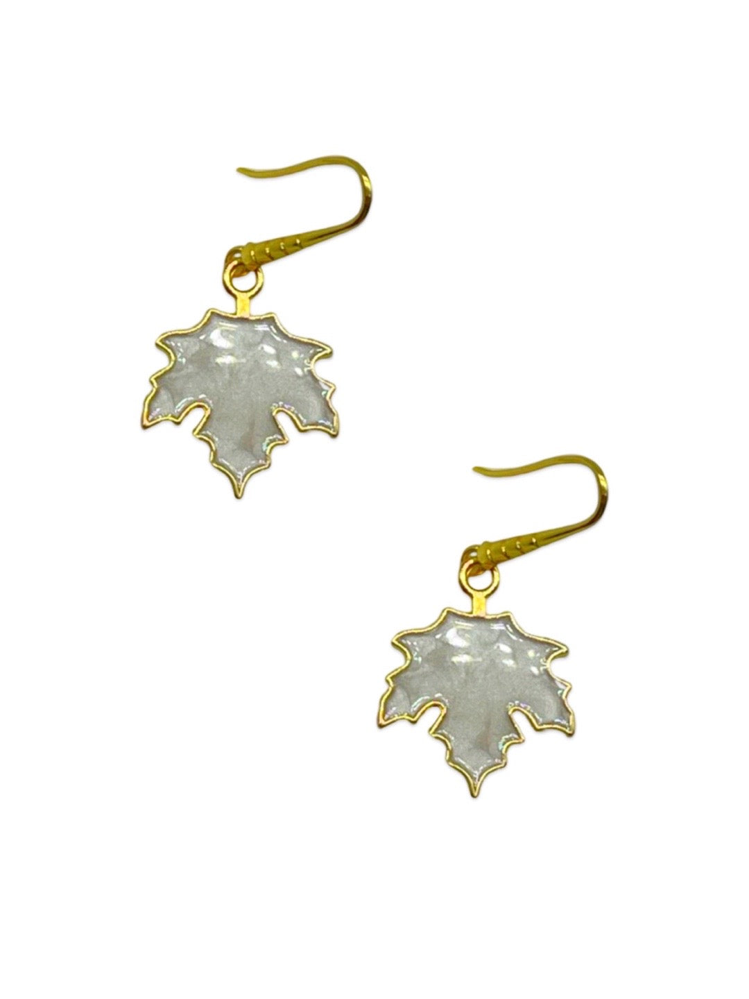 Maple Leaf Charm Necklace Set with Earrings