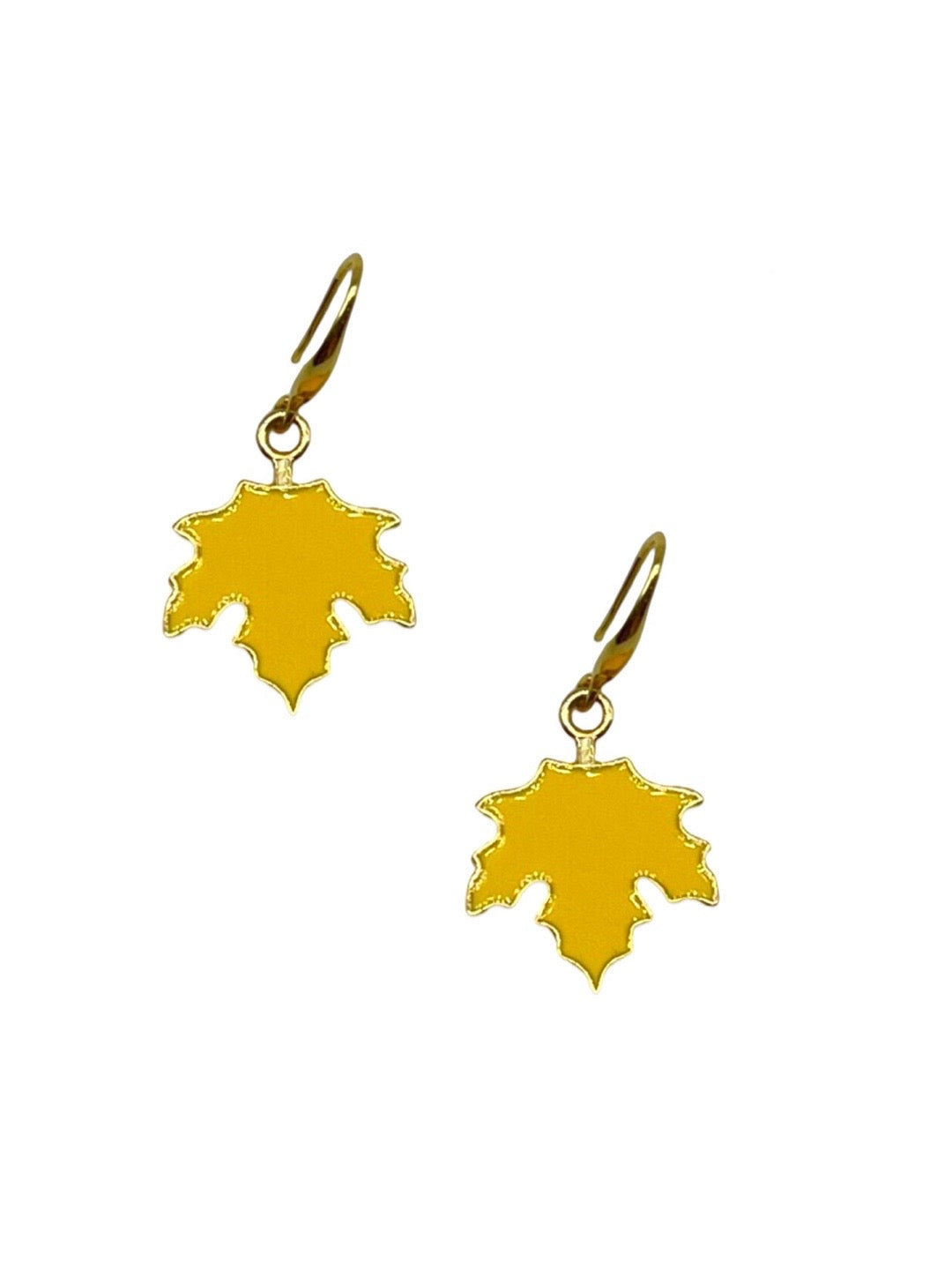 Maple Leaf Charm Necklace Set with Earrings