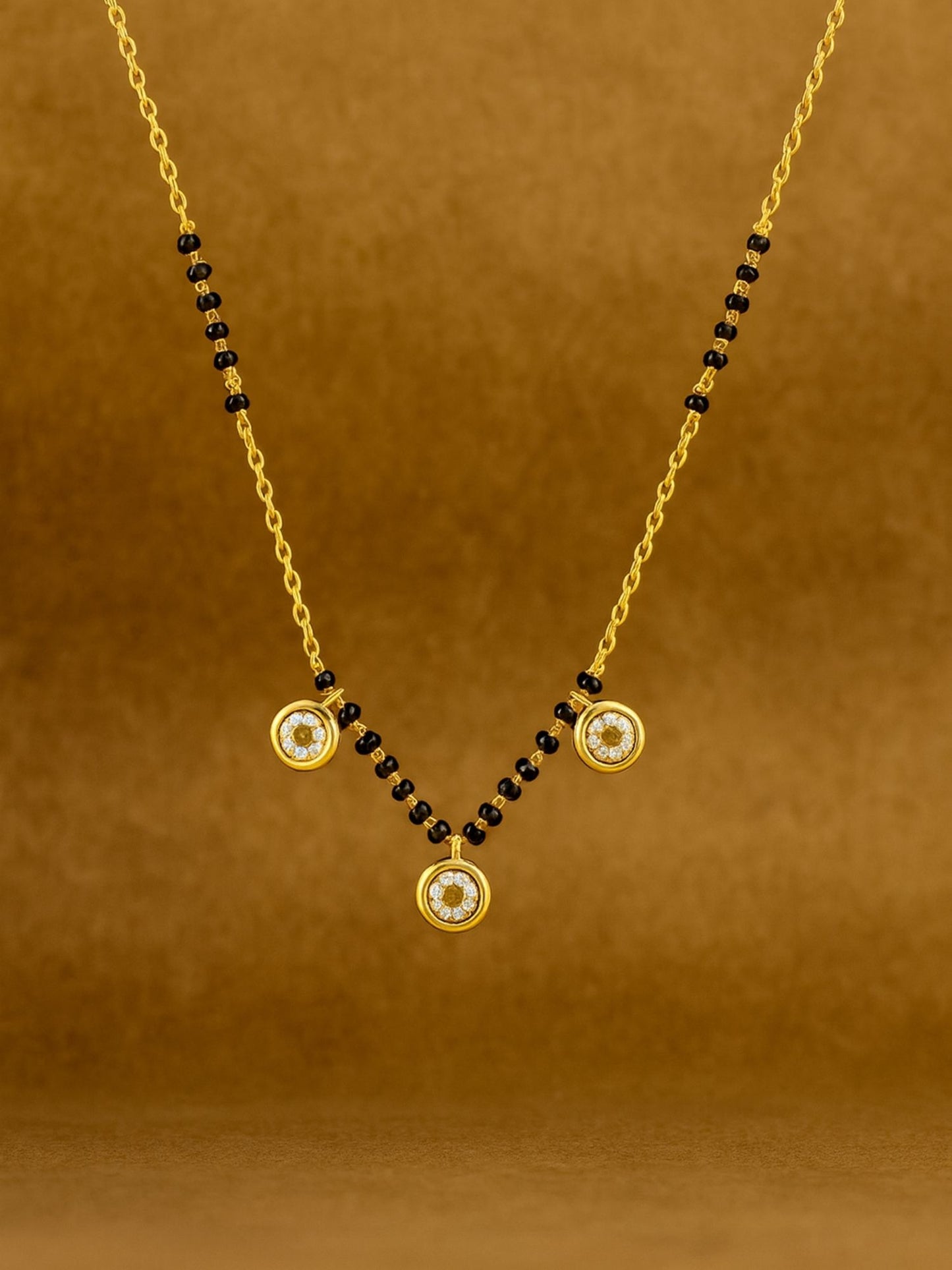 3 Small Round Pendant Short Mangalsutra Design