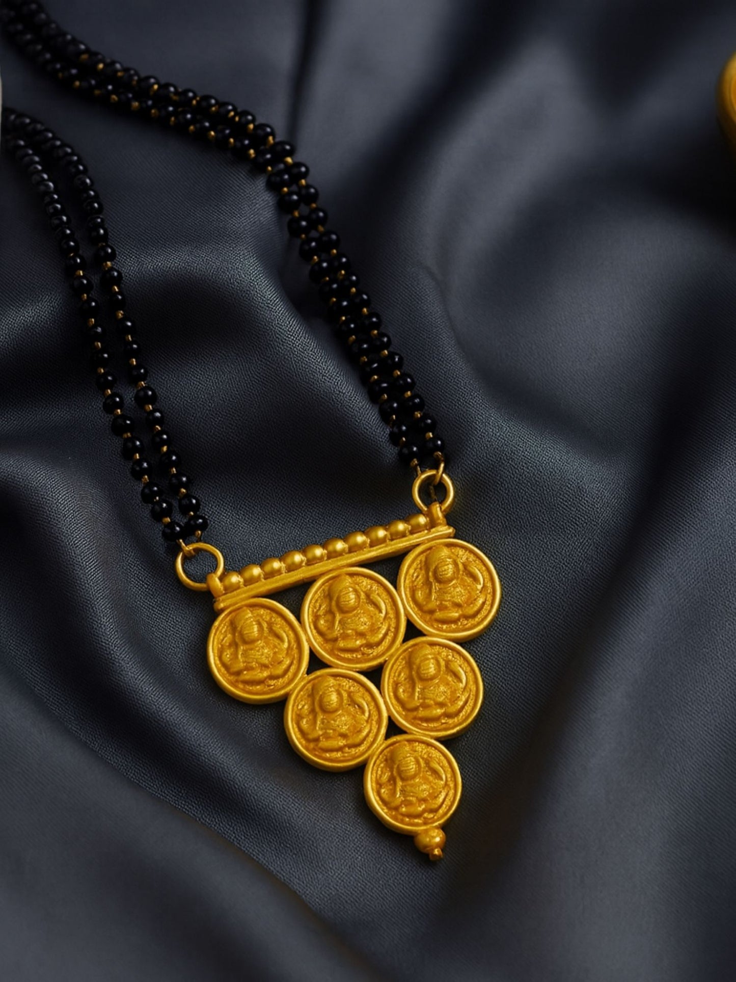 Laxmi Coin Pendant Long Mangalsutra Designs