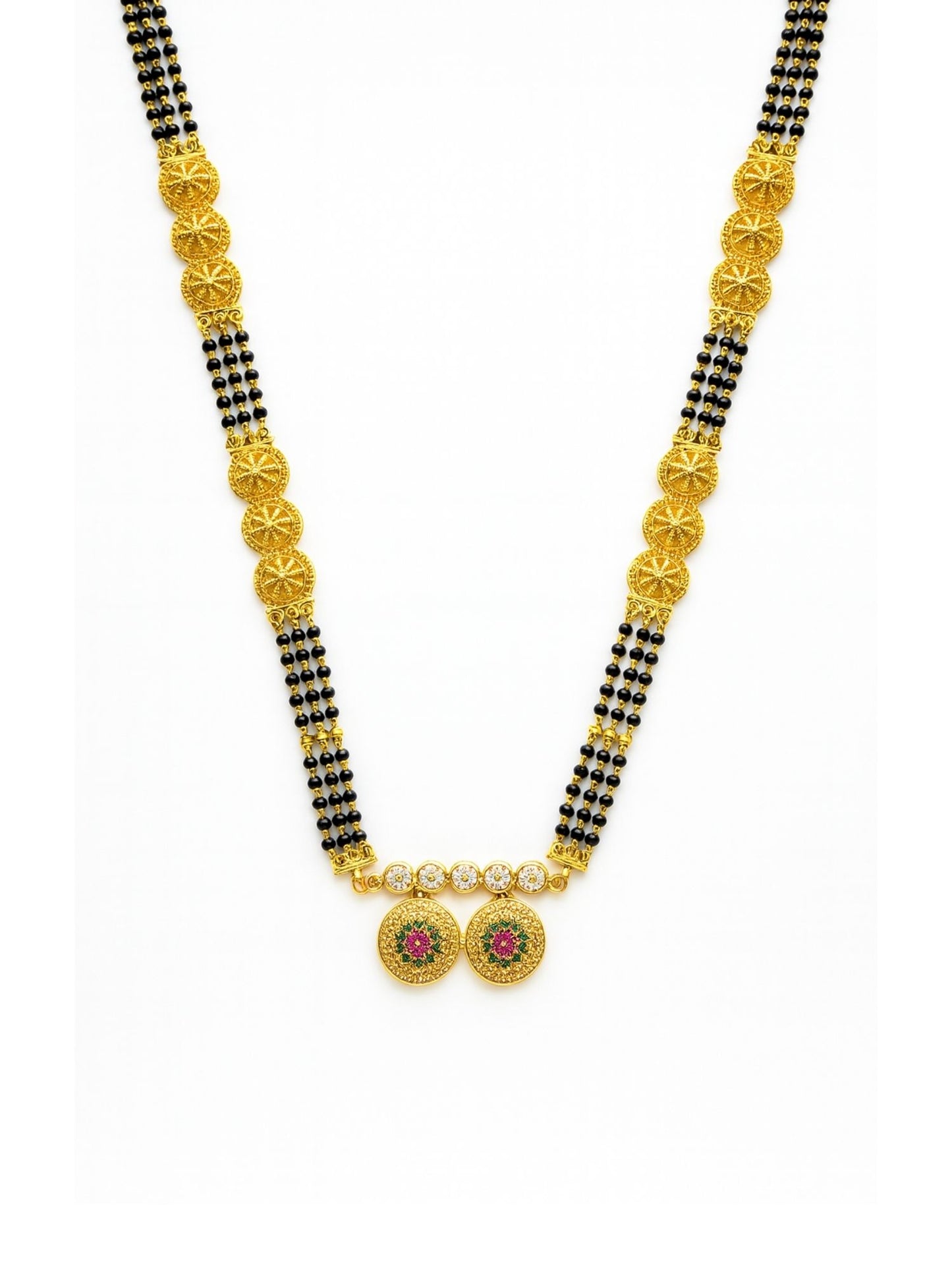 AD Two Vati Pendant Long Mangalsutra Designs
