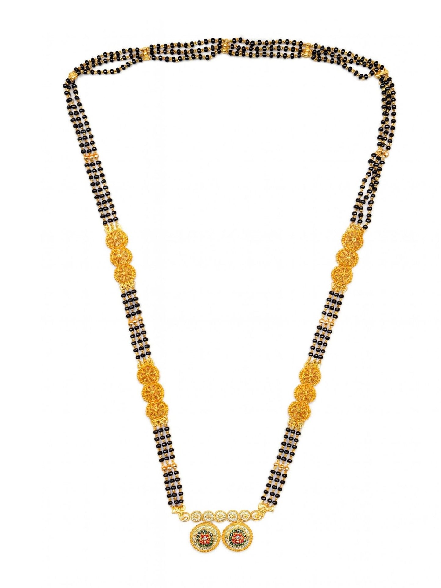 AD Two Vati Pendant Long Mangalsutra Designs